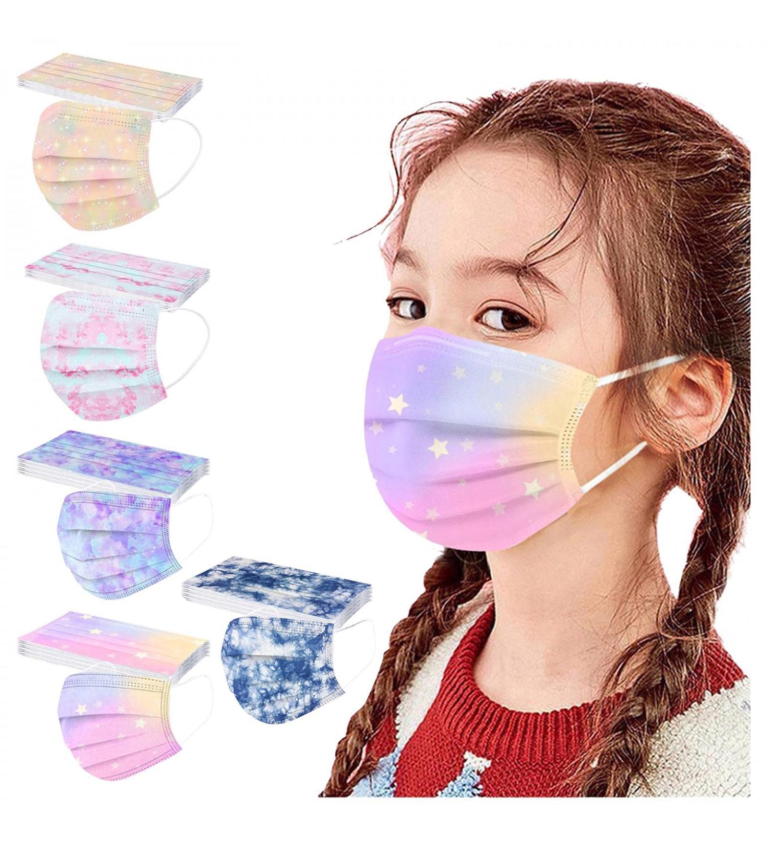 50pc Kids Disposable_Mask 3 Ply Kids Face_Masks for Protection Anti Dust Face Mouth Filter Tools for Children School - Buy Online on GoSupps.com