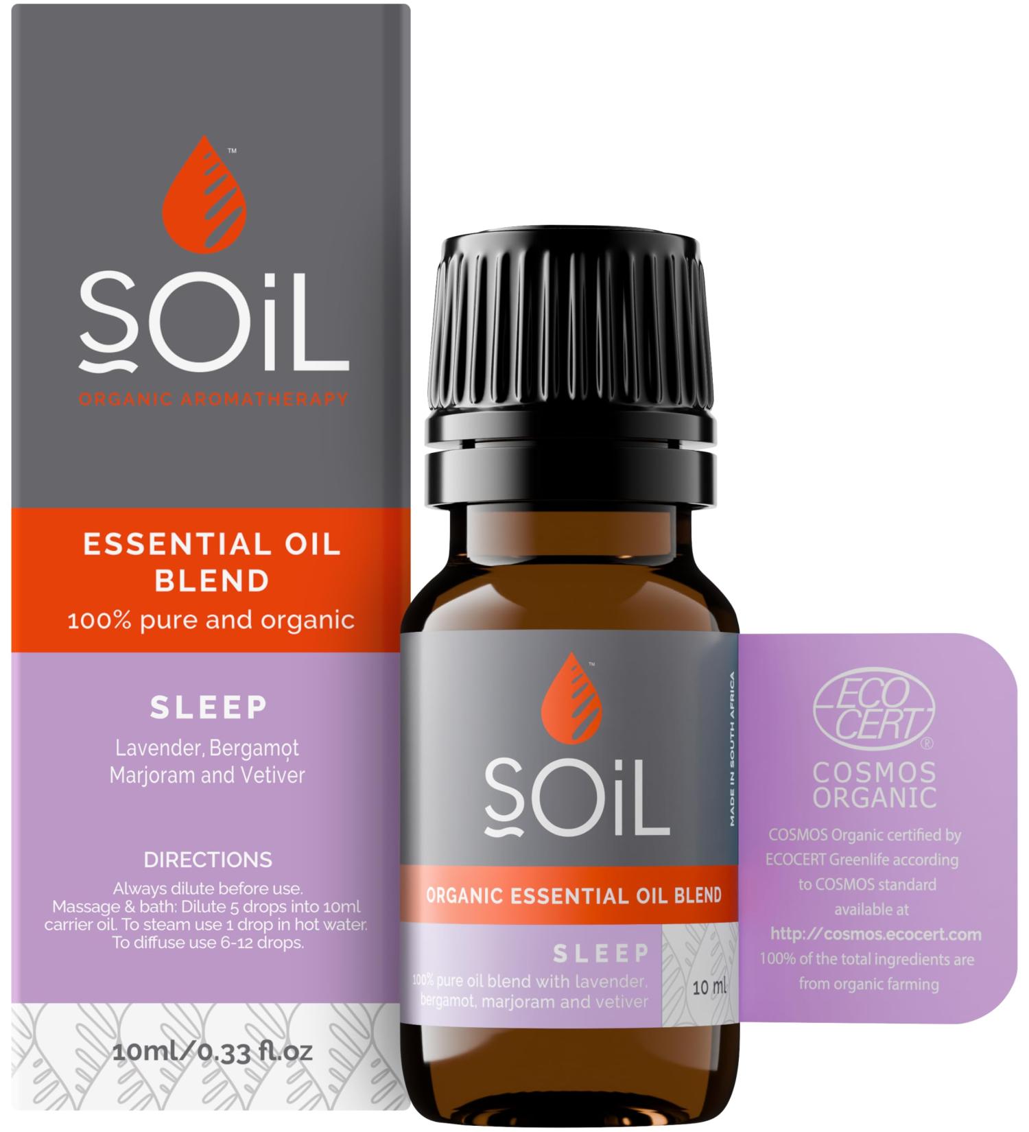 SOiL Organic Sleep Essential Blend Oil 10ml | 100% Pure Natural Sleep Aid for Diffuser & Topical Use - Buy Online on GoSupps.com