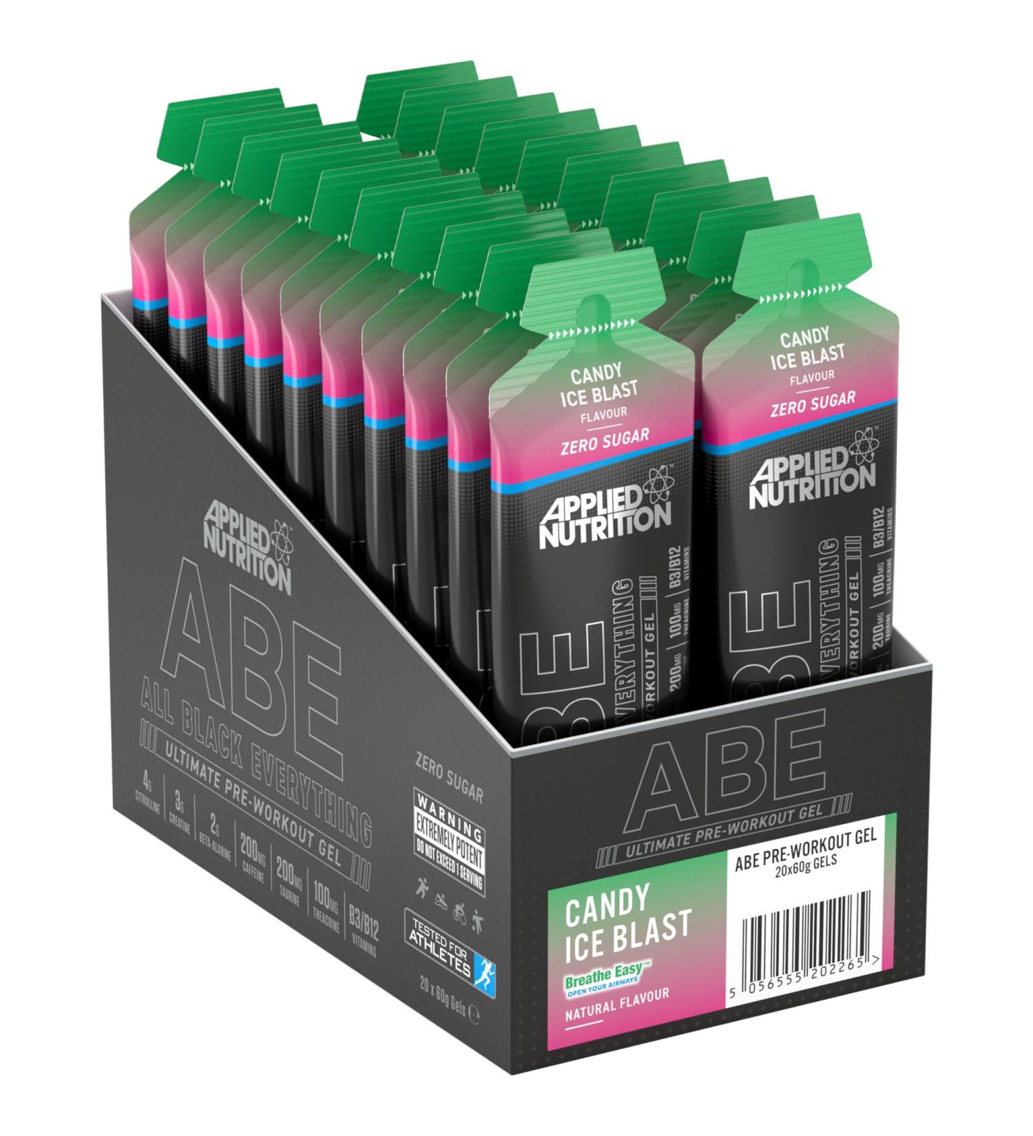 Applied Nutrition ABE Pre Workout Gel - Candy Ice Blast - 20 x 60ml Gels - Buy Online on GoSupps.com
