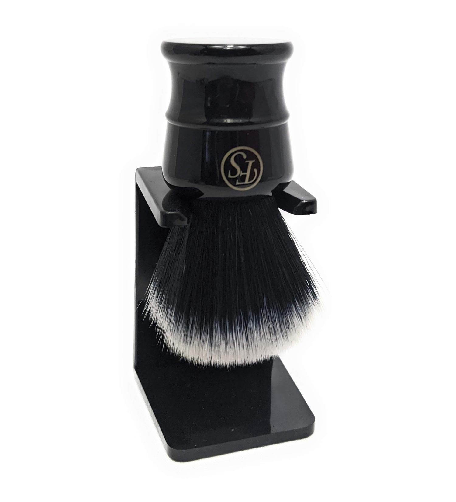 Frank Shaving Pur-Tech Synthetic Hair Shaving Brush -Quality Shaving Brush Black Handle Knot Size 21Mm Comes With Free Stand by Frank Shaving
