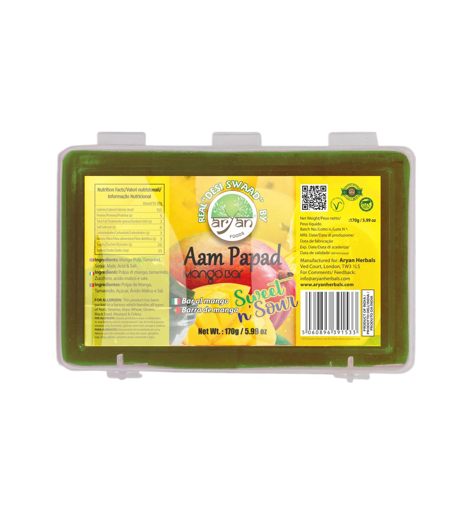 Aryan Aam Papad Dried Mango Jelly Slices- 170gm (Sweet & Sour)