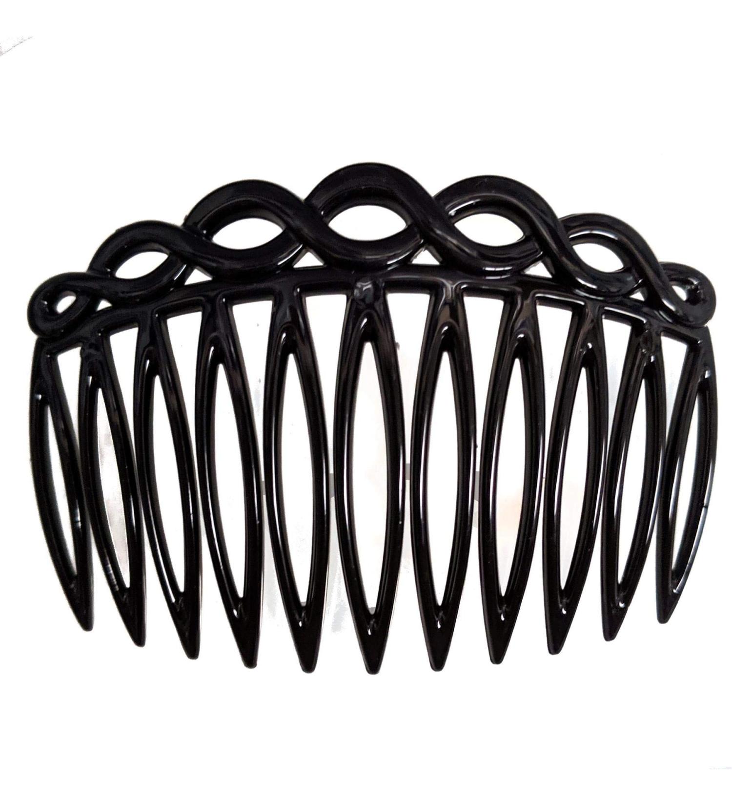 Black Looped Side Hair Combs Slides Clips Hair Accessories for Women Girls by Glitz4Girlz