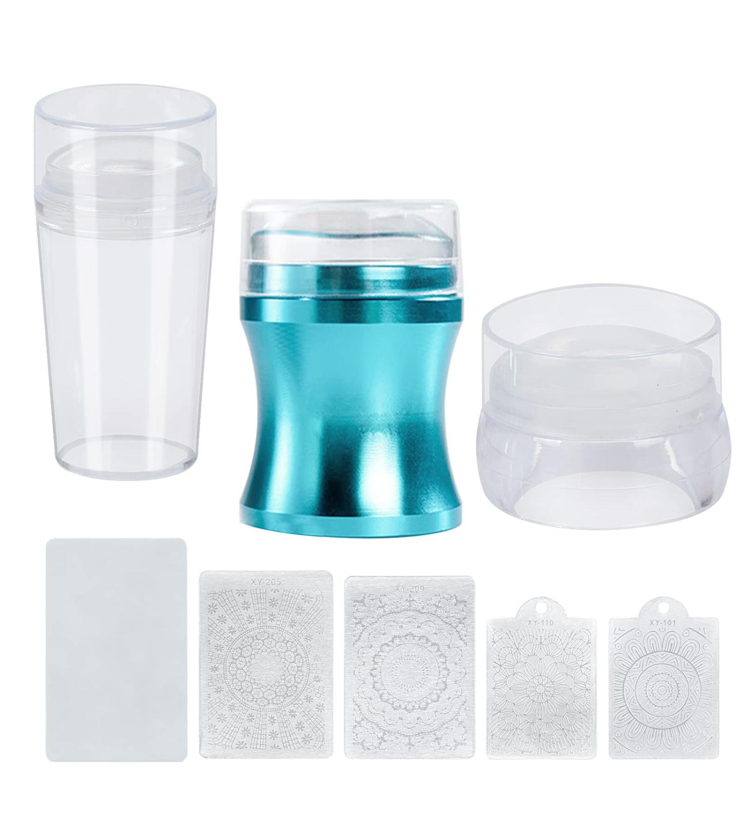 Airsmall 8 Pieces Transparent Nail Stamp Set | Mrs. Nail Art Stamps & Silicone Stencils for DIY Manicure Decoration - International Shipping - Buy Online on GoSupps.com