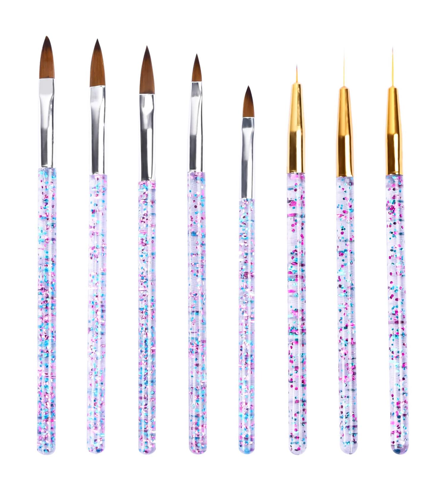 Joyan 8-Piece Acrylic Nail Brush Set | Professional Gel Nail & Design Brushes for Perfect Manicure - Buy Online on GoSupps.com