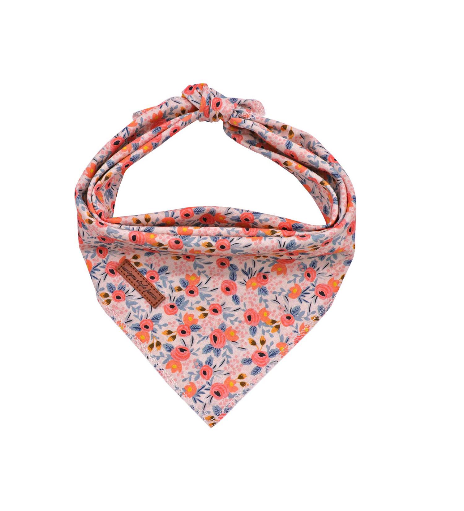 Unique Style Paws Washable Cotton Dog Neck Triangle - Pink Flower for Small & Large Dogs & Cats (1 Pack) - Buy Online on GoSupps.com