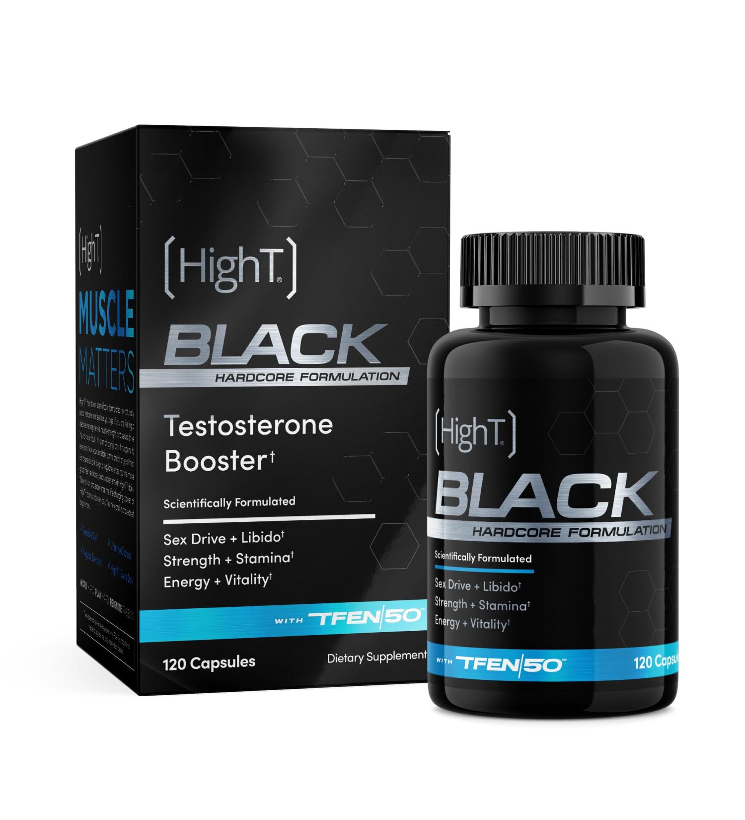 High T Black Hardcore 120ct - Natural Testosterone Booster for Men's Health Energy Stamina & Strength - International Shipping Available - Buy Online on GoSupps.com