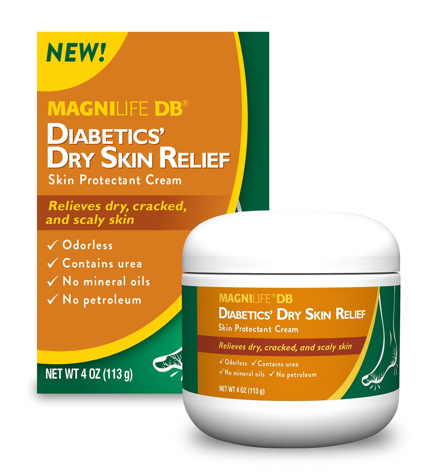 Diabetics' Dry Skin Relief Foot Cream - Natural Solution for Cracked, Scaly Skin - Unscented, Petroleum-Free, Non-Greasy - 4oz - Buy Online on GoSupps.com