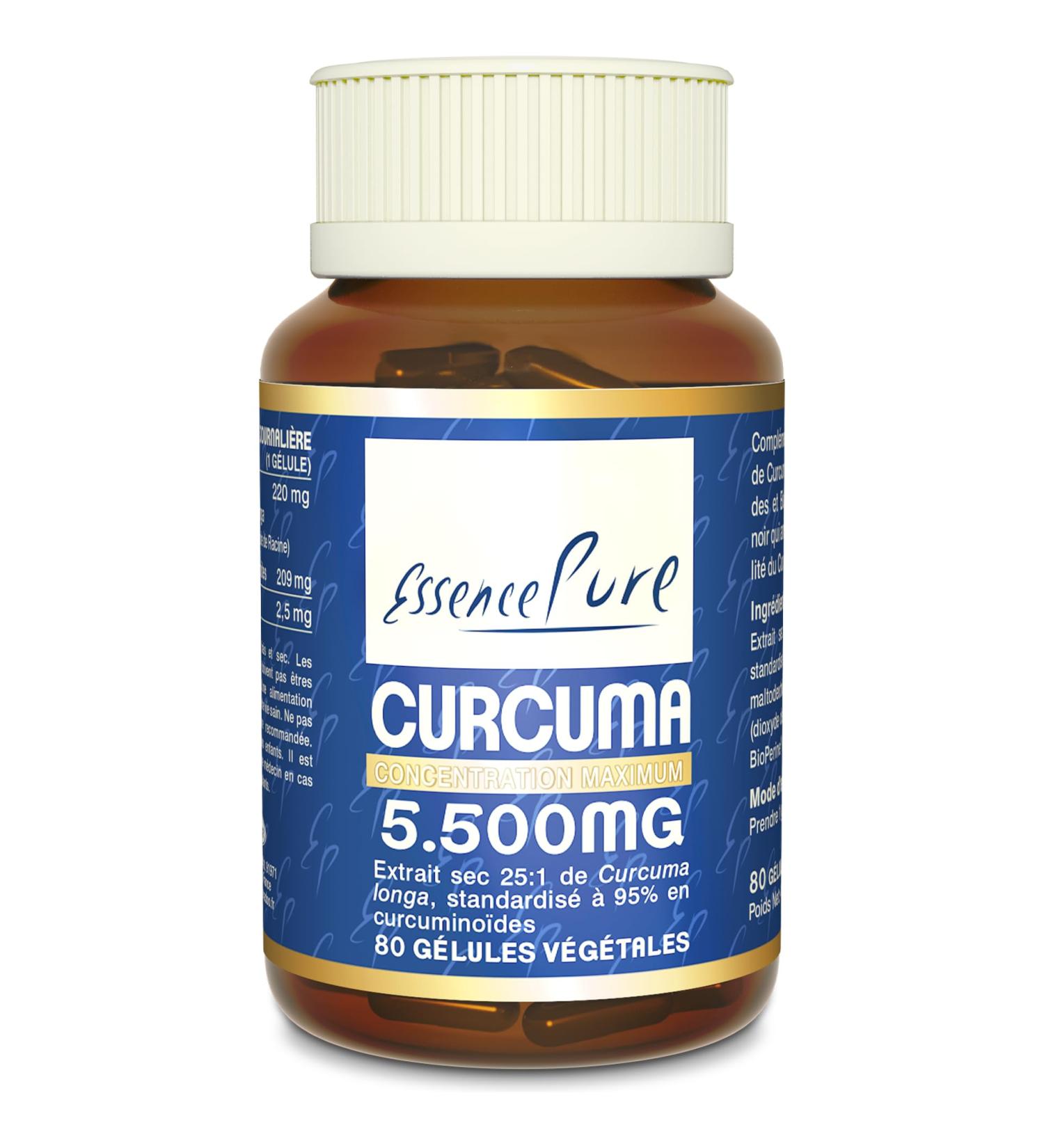 Turmeric Piperine 5500mg Pure Essence | Natural Anti Inflammatory | 95% Curcumin 25x More Concentrated | With Black Pepper for Maximum Absorption | Non-GMO Vegan | 80 Api-Nature Capsules - Buy Online on GoSupps.com