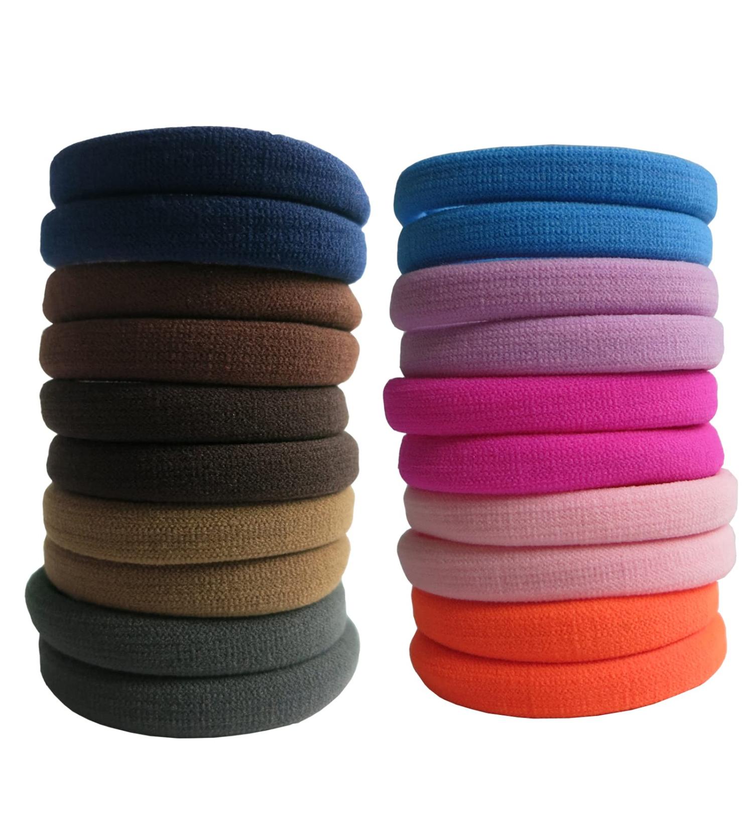 20 Pieces BETITETO Thick Hair Ties Seamless Ponytail Holders for Curly Hair - Cotton Stretch Hair Elastics in Upgrade Multicolor (Pack of 20) - Buy Online on GoSupps.com