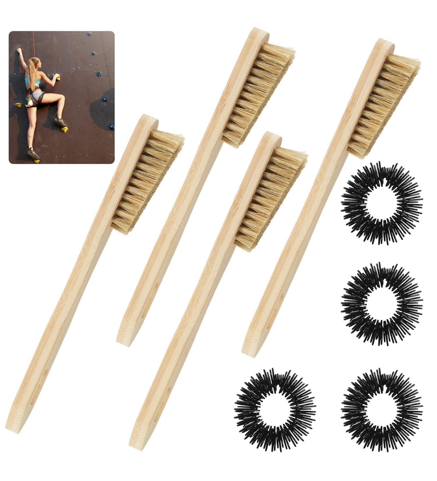 Meanplan 8-Piece Climbing Brush & Sensory Rings Set with Boar's Hair Bristles - Rock Climbing Chalk Brush & Stress Relief Fidget Rings for Indoor/Outdoor Climbing - Buy Online on GoSupps.com