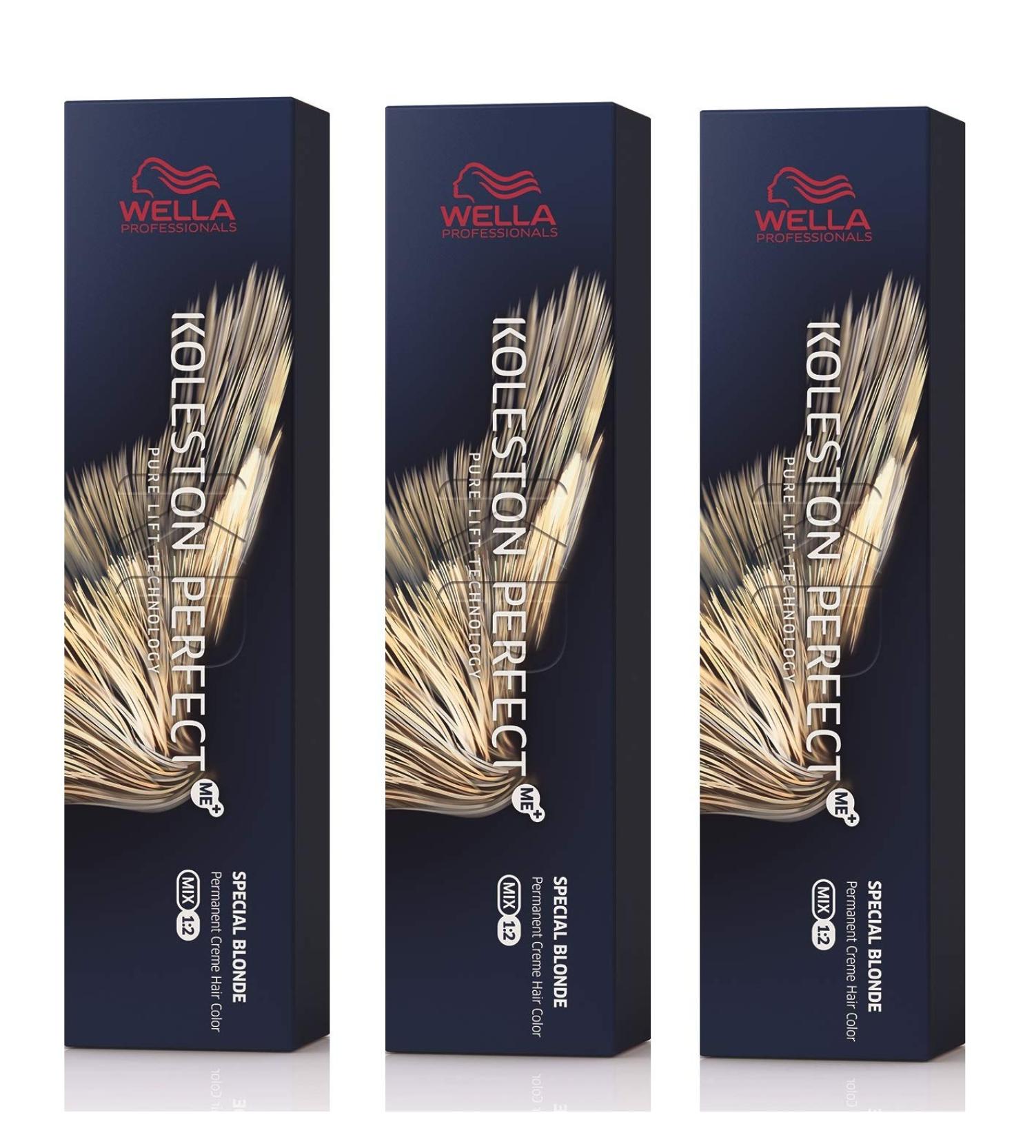 Pack of 3 Wella Koleston Perfect ME+ 12/89 Special Blonde Pearl Cendre 60 ml 12/89 Special Blonde Pearl Cendr 60 ml (pack of 3)
