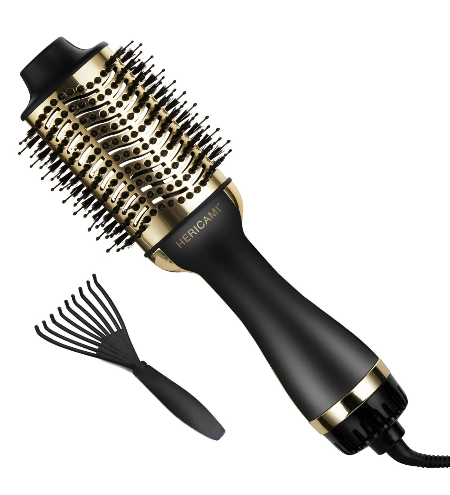 Pro 24K Gold Hair Dryer Brush & Volumizer for Women - 2 in 1 Hot Air Brush and Straightener - Buy Online on GoSupps.com