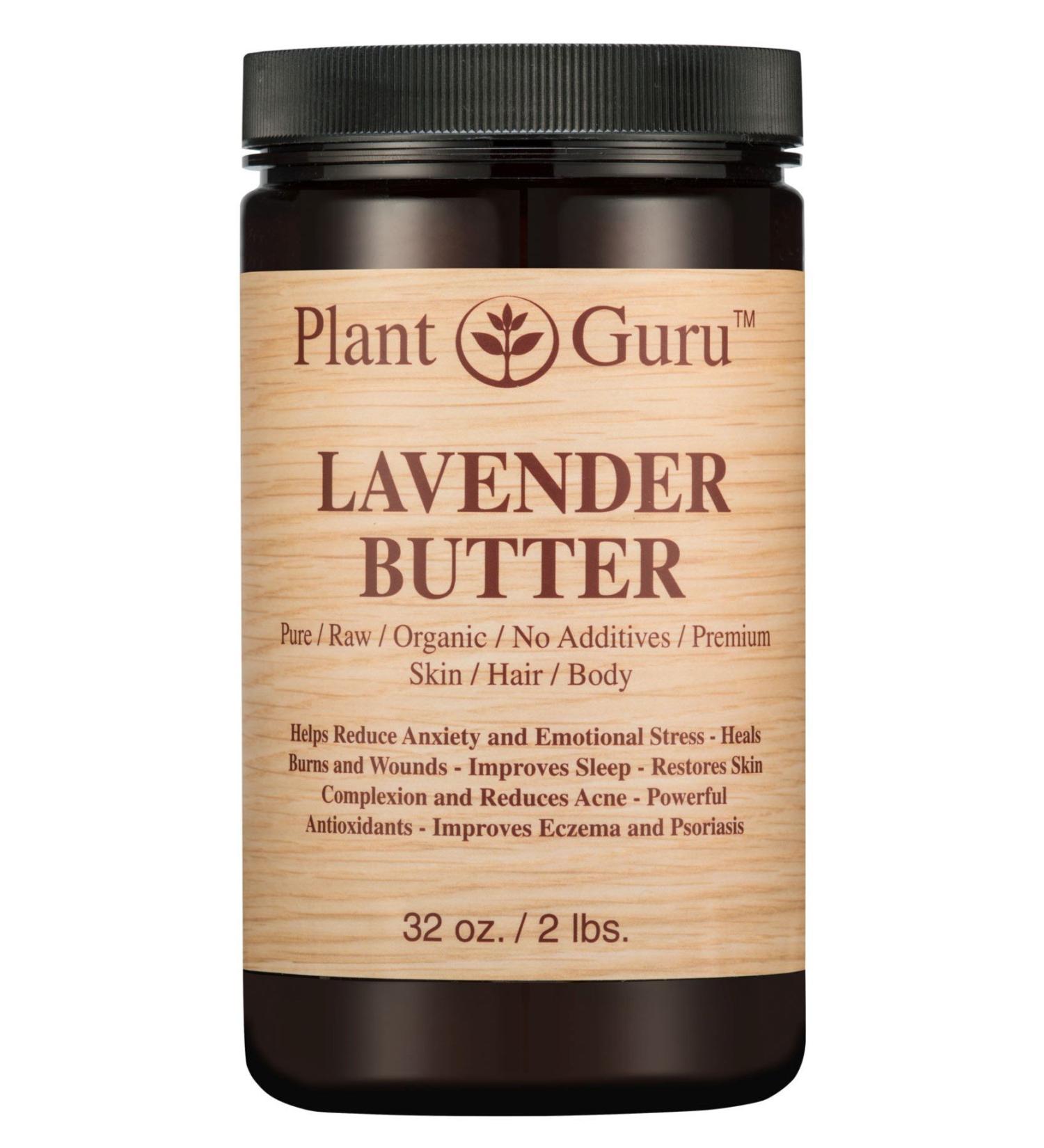Lavender Body Butter 32 oz. 100% Pure Raw Fresh Natural Cold Pressed. Skin Body and Hair Moisturizer DIY Creams Balms Lotions Soaps.