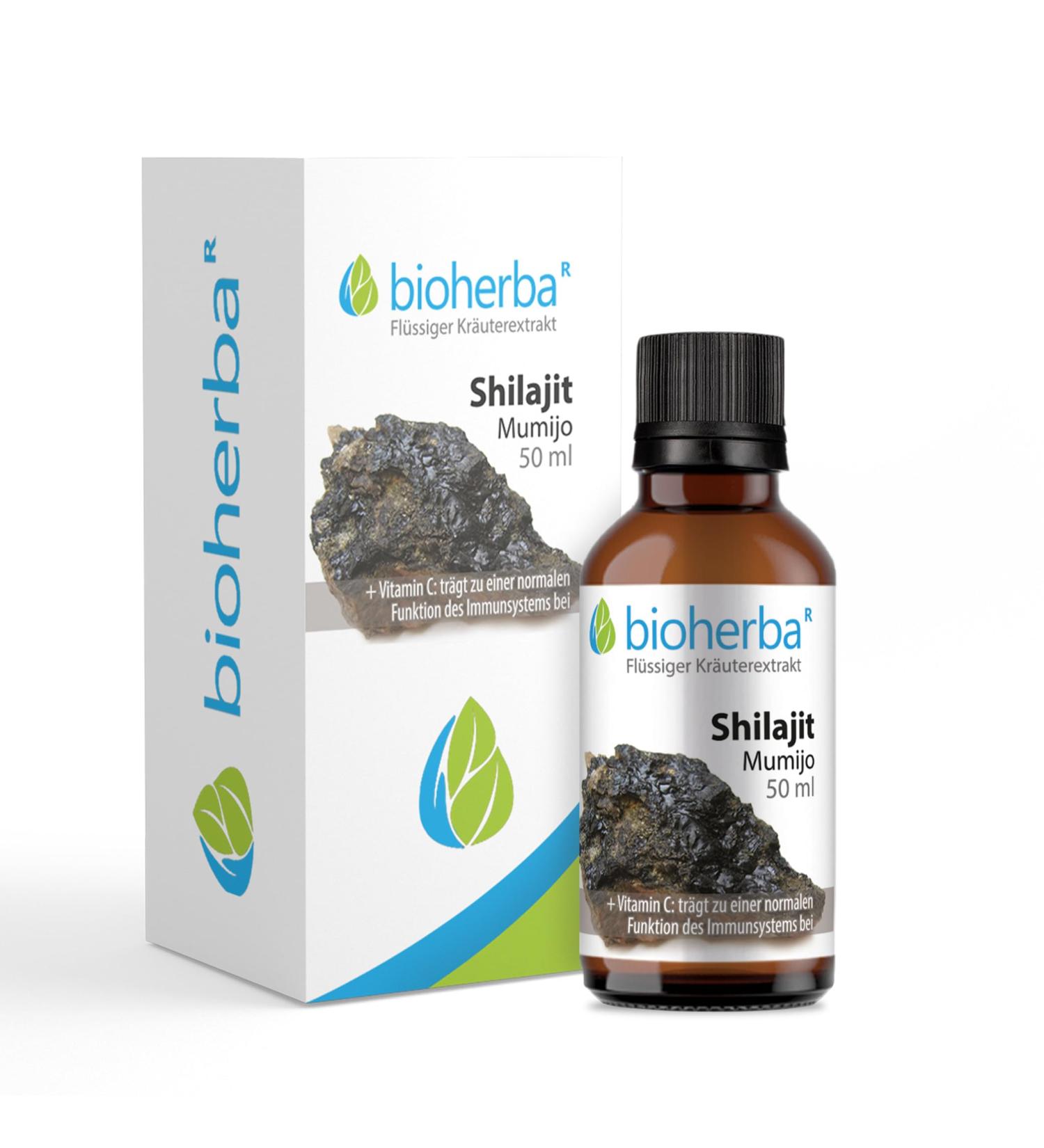 Buy Bioherba Shilajit Mumijo Drops 50ml - Boost Energy & Vitality Men's Power | Natural Plant Extract with Vitamin C - Buy Online on GoSupps.com
