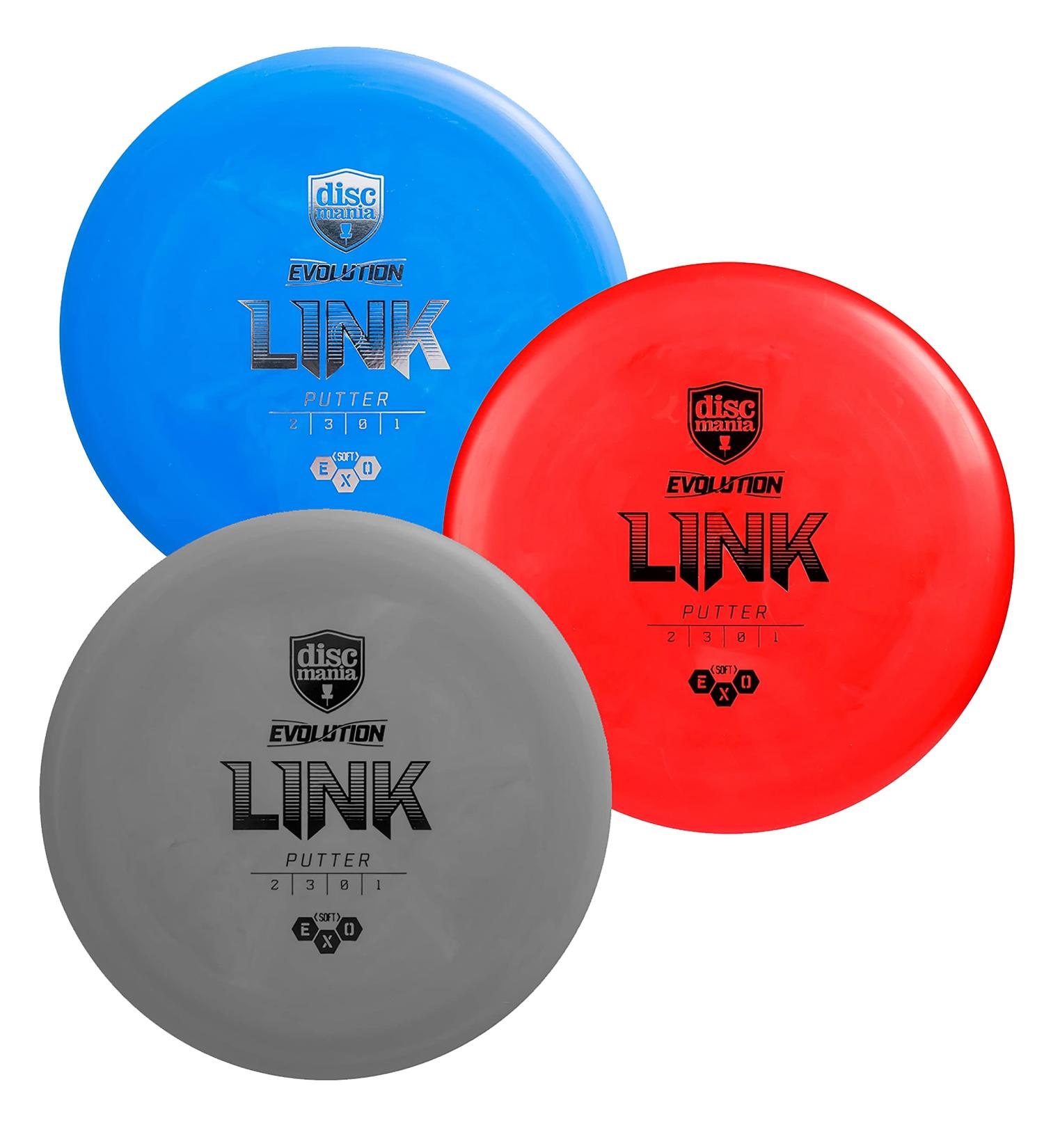 Discmania Evolution Exo Link Disc Golf Putter Pack of 3-173-176g (Colors May Vary) Putting Practice Disc Golf Putter Pack Soft - Buy Online on GoSupps.com