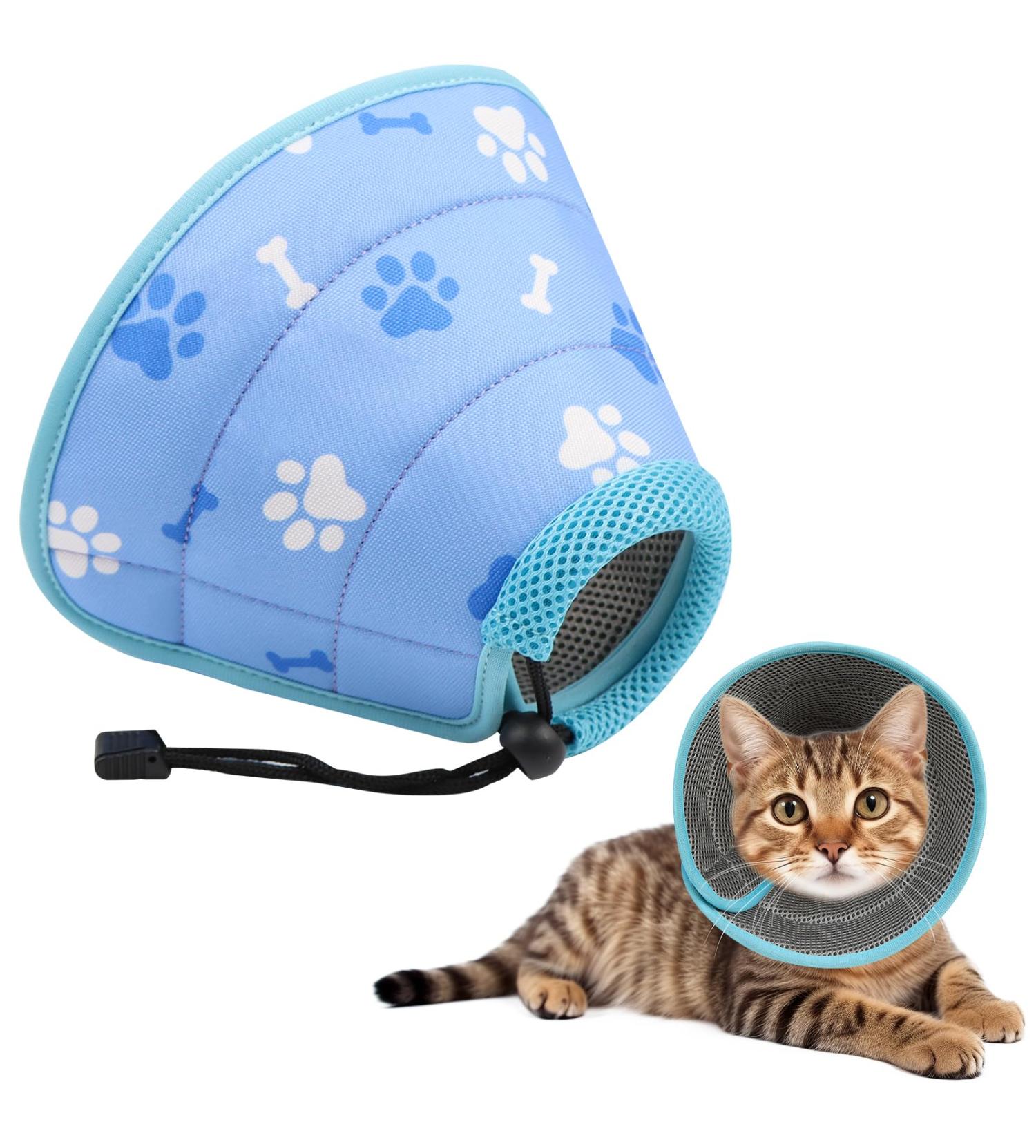 Adjustable XS Cat Collar - Foldable & Ideal for Post-Surgery Care | International Shipping - Buy Online on GoSupps.com