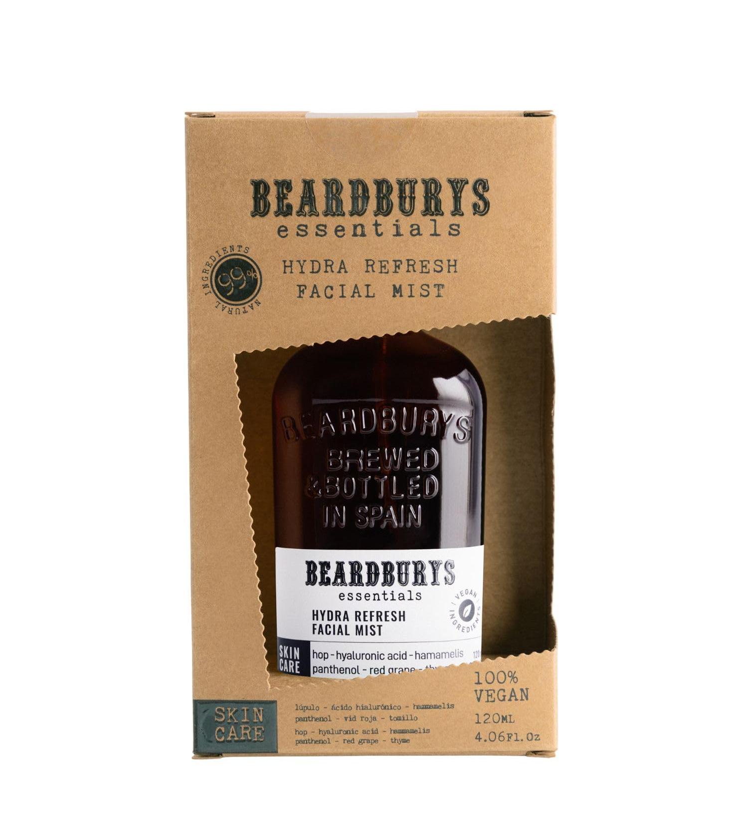 Beardburys Essentials Refresh Facial Mist - Daily Hydrating Spray with Hyaluronic Acid & Red Grape | Natural & Vegan for All Skin Types - 4.06 fl oz - Buy Online on GoSupps.com