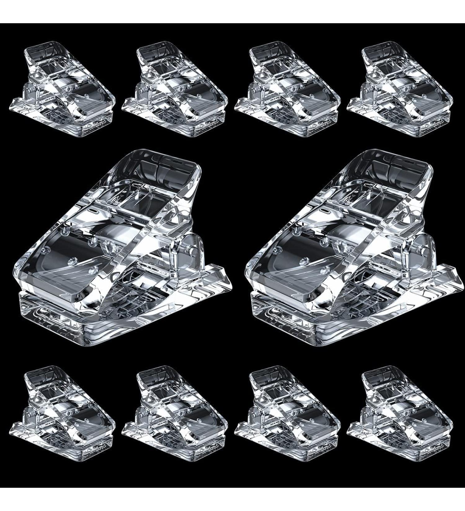 10 PCS Transparent Nail Clips for Extension Gel Nail Tips - UV LED Quick Building Gel Finger Nail Forms - DIY Gel Nail Kit - Buy Online on GoSupps.com