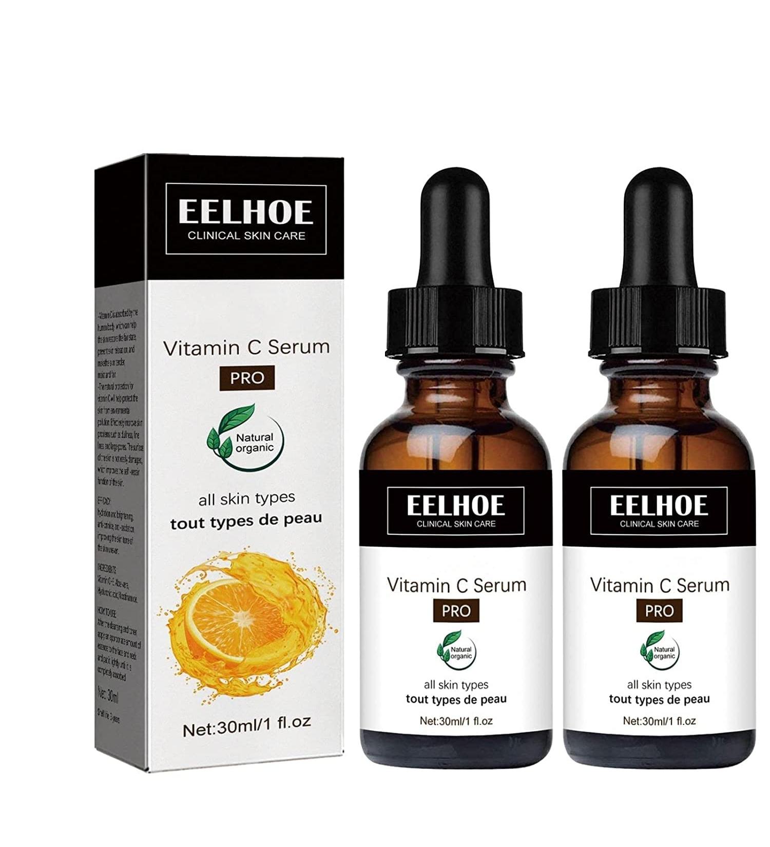 Eelhoe Eternity Vitamin C Serum Duo - Collagen Boost Anti-Aging & Dark Spot Corrector with Hyaluronic Acid - 2 Pack - Buy Online on GoSupps.com