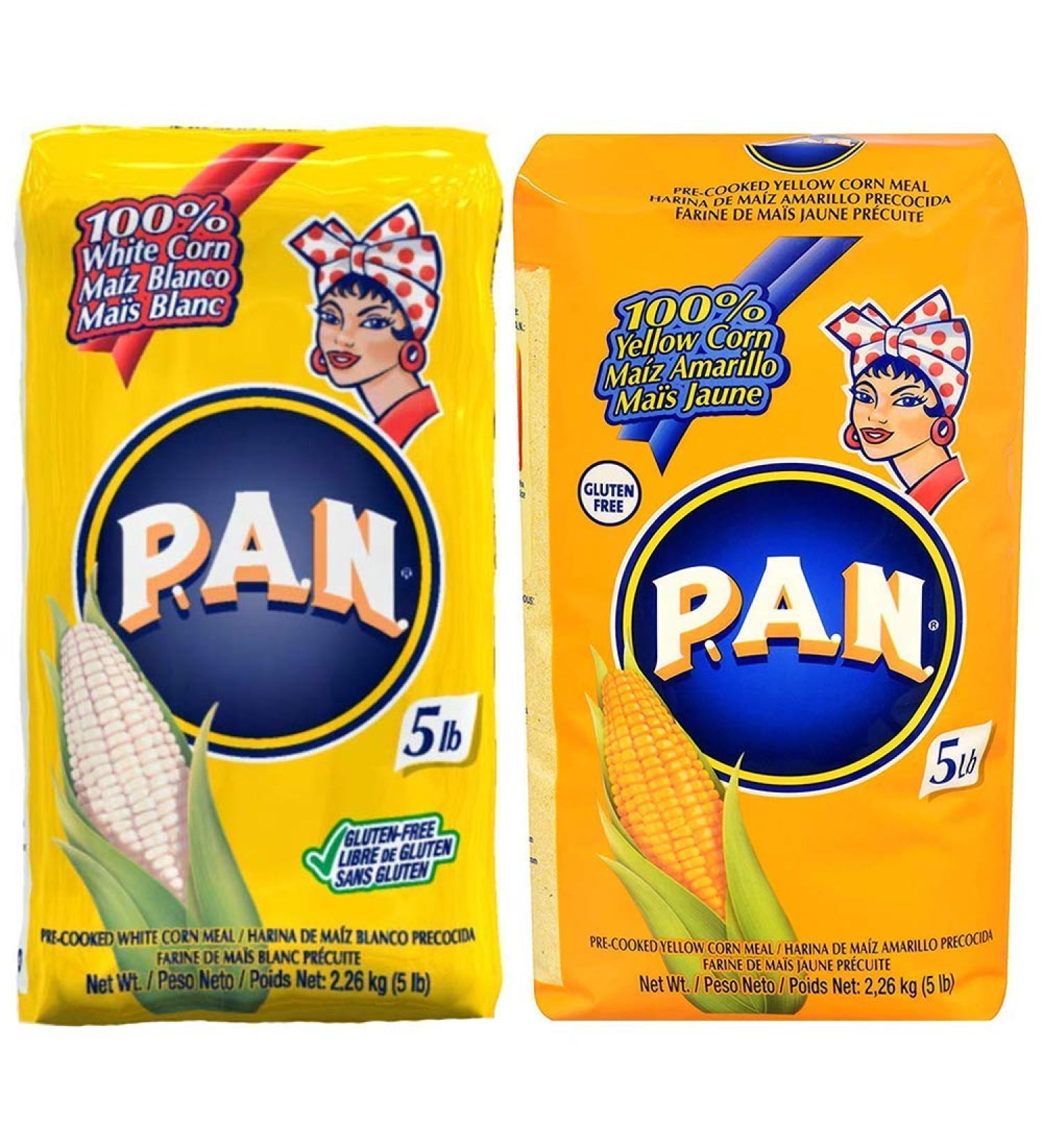 P.A.N. White and Yellow Corn Meal Bundle - Gluten-Free & Kosher Arepa Flour (5 lb each) - Buy Online on GoSupps.com
