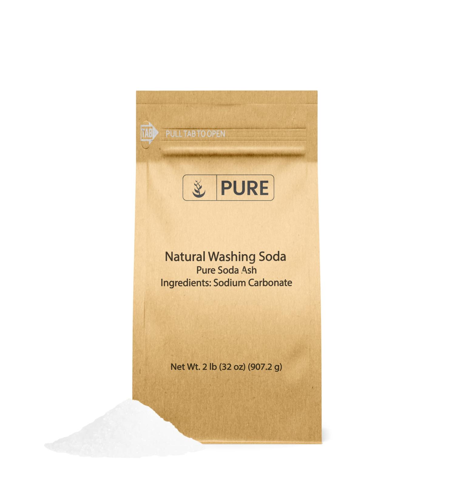 Buy Pure Original Ingredients Natural Washing Soda 2 lb - Multipurpose Cleaner & Water Softener - Best Stain Remover for Your Home - Buy Online on GoSupps.com