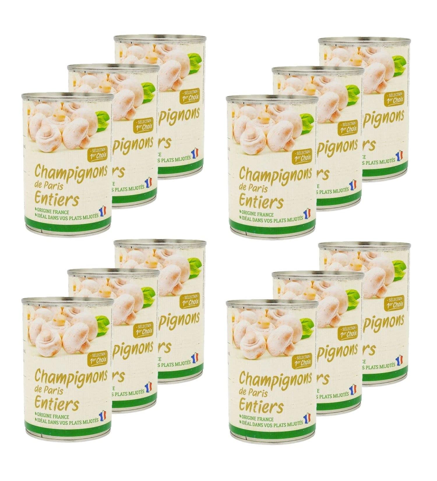  Agidra Agidra Lot of 12 Whole Paris Mushrooms - France - 390g Box - Buy Online on GoSupps.com