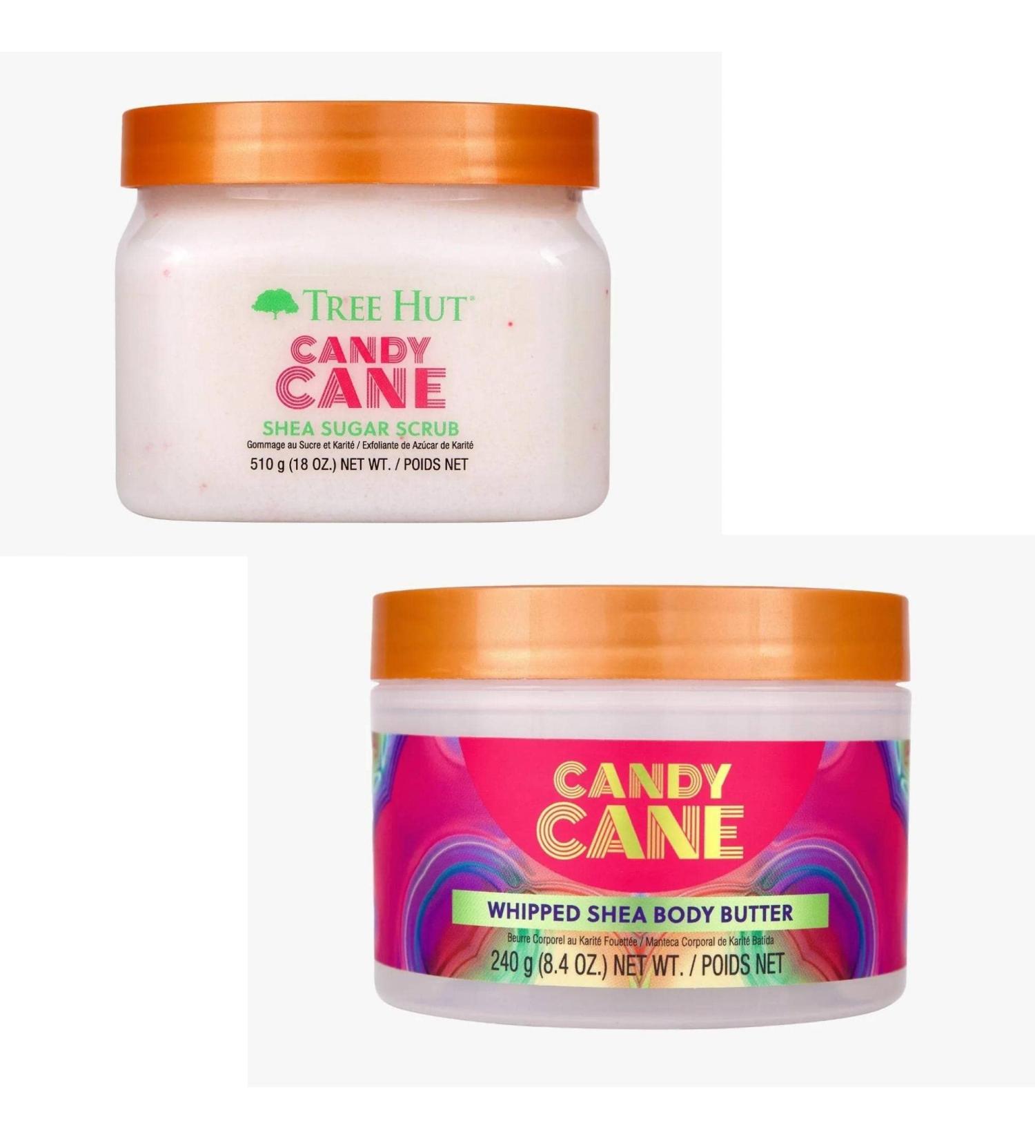 Tree Hut Candy Cane Holiday Gift Set: Shea Sugar Scrub & Whipped Body Butter (26.4 oz) - Buy Online on GoSupps.com