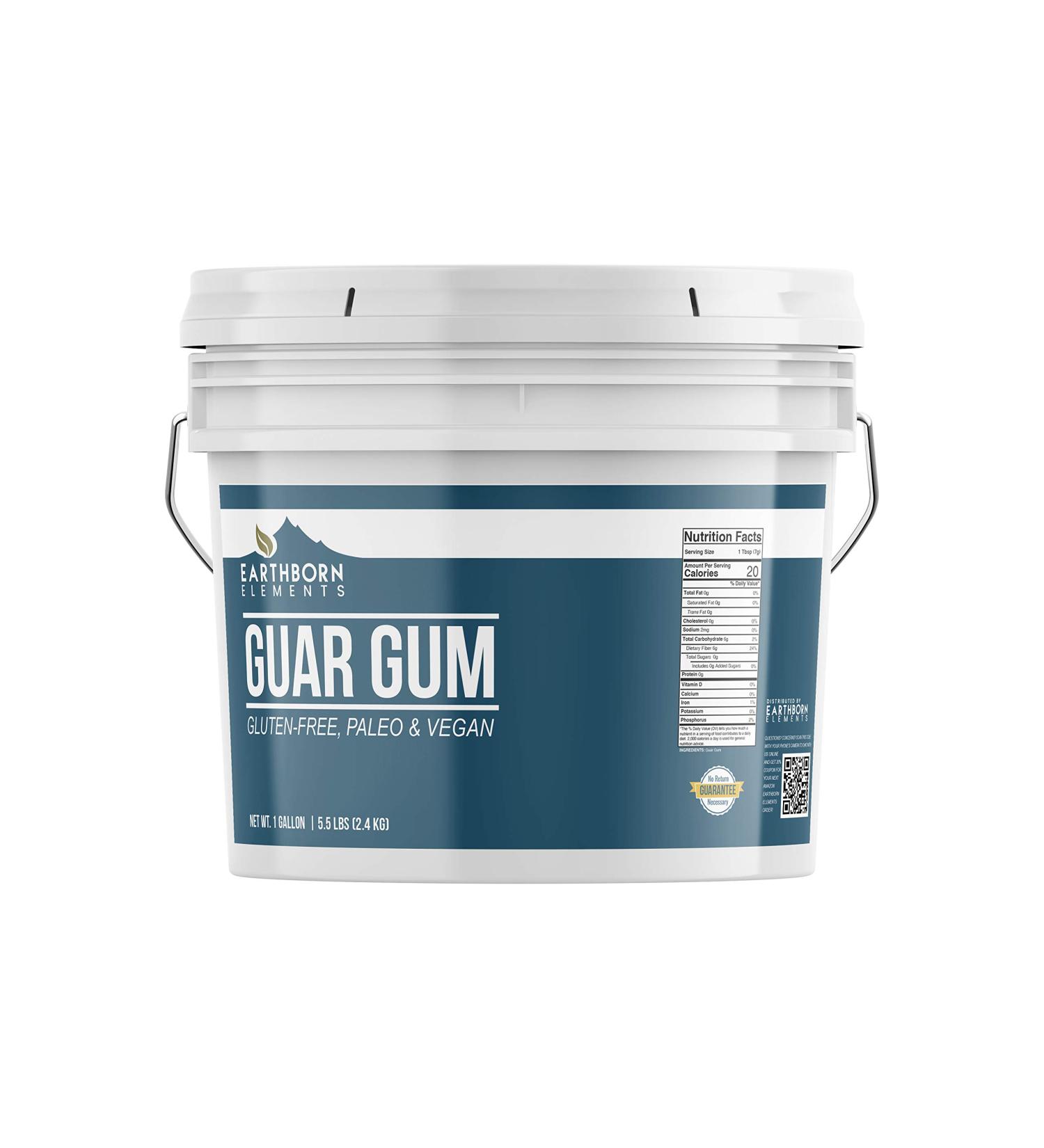 Earthborn Elements Guar Gum Powder 1 Gallon - Gluten-Free Thickener & Binder for Baking - Resealable Bucket, 5.5 lb - Buy Online on GoSupps.com