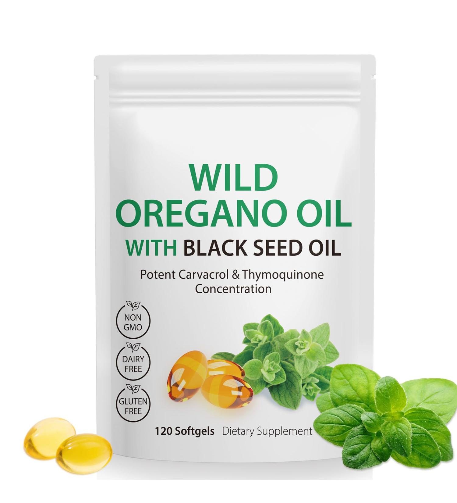 Oil of Oregano Softgels 120 Count 2 in 1 6000mg Oil of Oregano with Black Seed Oil 200mg Plant Based Organic Oregano Oil Supplement Capsules Non-GMO & Immune Support 1 Pack - Buy Online on GoSupps.com