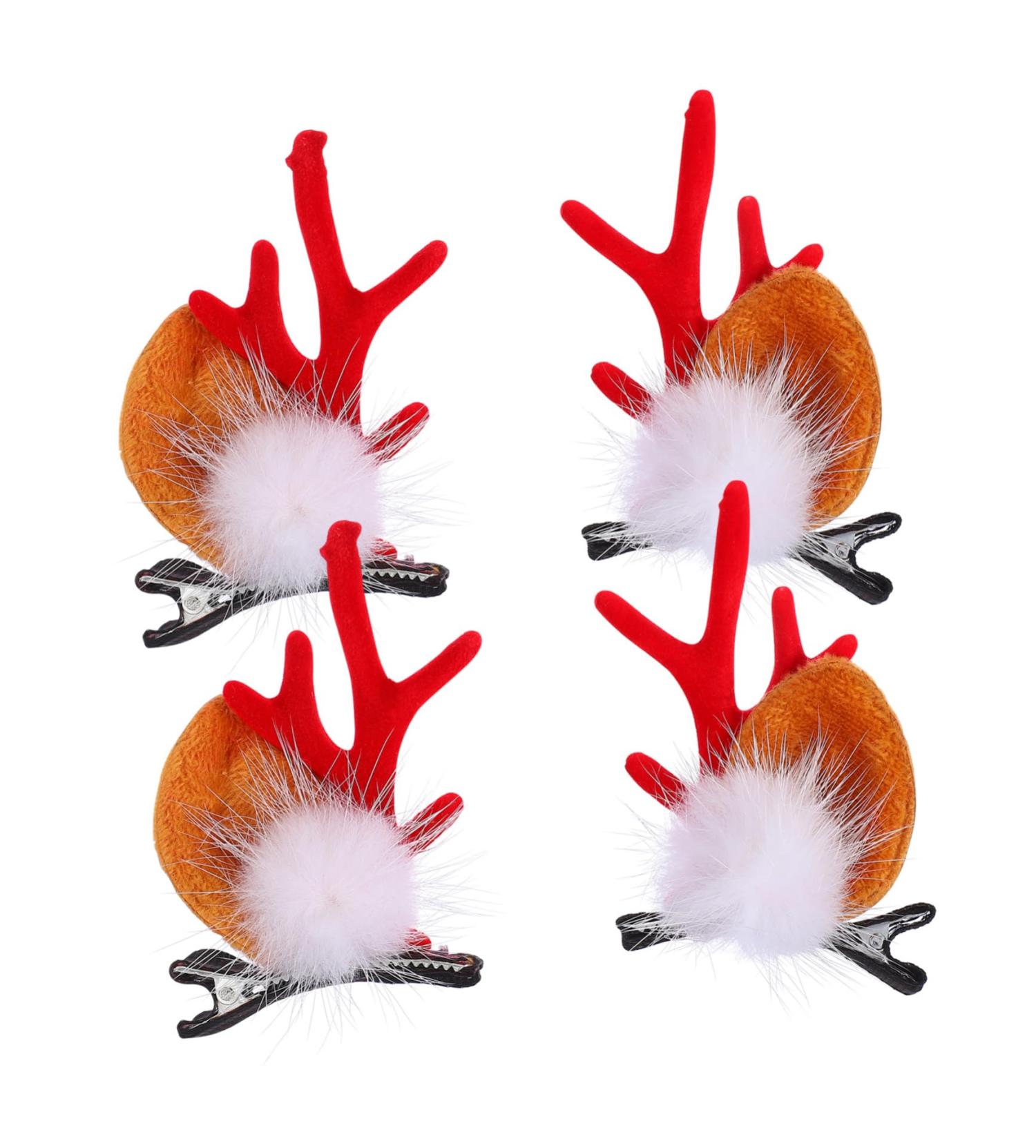 FOMIYES 2 Pairs Christmas Hair Clips Antlers Hair Clips for Women Christmas Hair Barrette Girls Hairpin Reindeer Horn Hair Kids Hair Accessories Xmas Hairpin Headband Flannel Pine Cones - Buy Online on GoSupps.com