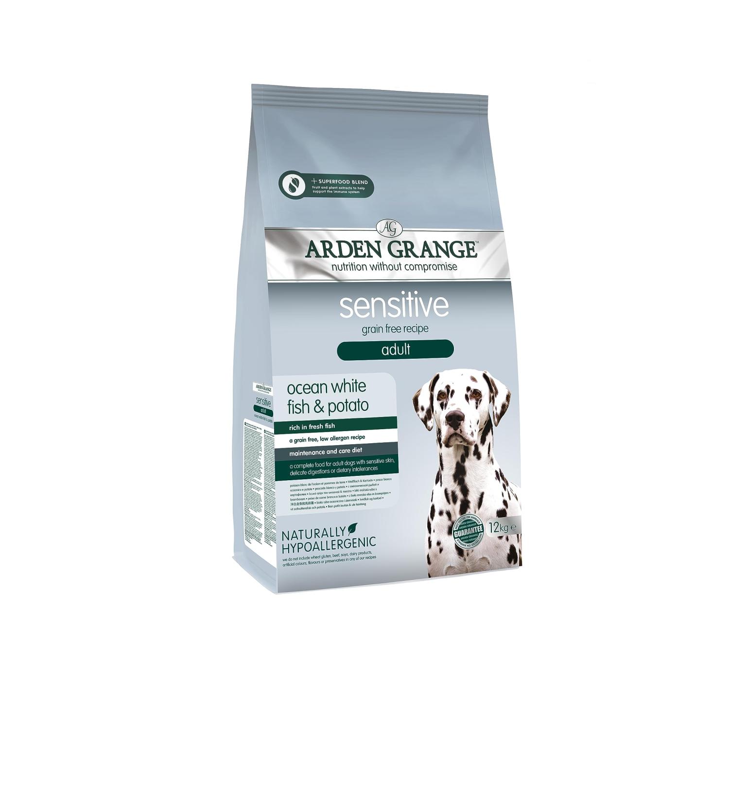Dog food – Arden Grange Adult sensitive Ocean White Fish and potatoes 12 kg