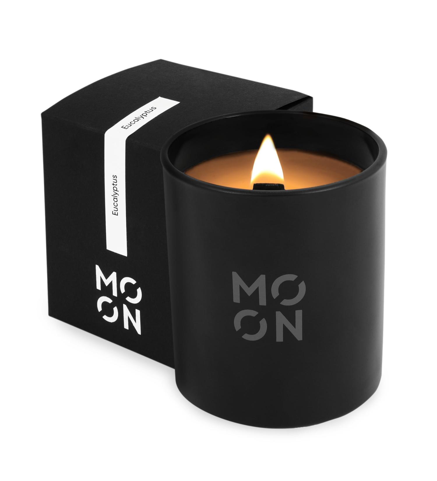 Luxury Eucalyptus Candles | Non-Toxic Wood Wick Candles by Moon Candles | Crackling Aromatic Home Fragrance for Men - Buy Online on GoSupps.com