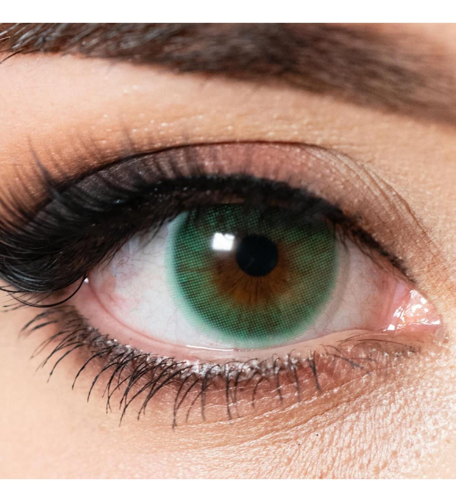 Shop Charmiga Verde Green Colored Contact Lenses - Annual Soft Hydrogel 0.0 Diopters Includes 2 Lenses & Cases - Natural Colors for Every Look - Buy Online on GoSupps.com