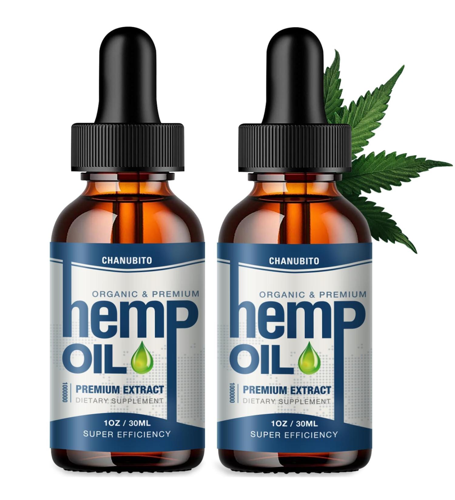 (2 Pack) Hemp Oil Organic High Potency - Relieve Good Mood - 100% Natural Hemp Drops 1 000 000 Maximum Strength -Hemp Oils Tincture for Pain Relief Sleep Skin Vegan Non-GMO Non-Flavor 1 Fl Oz (Pack of 2) - Buy Online on GoSupps.com