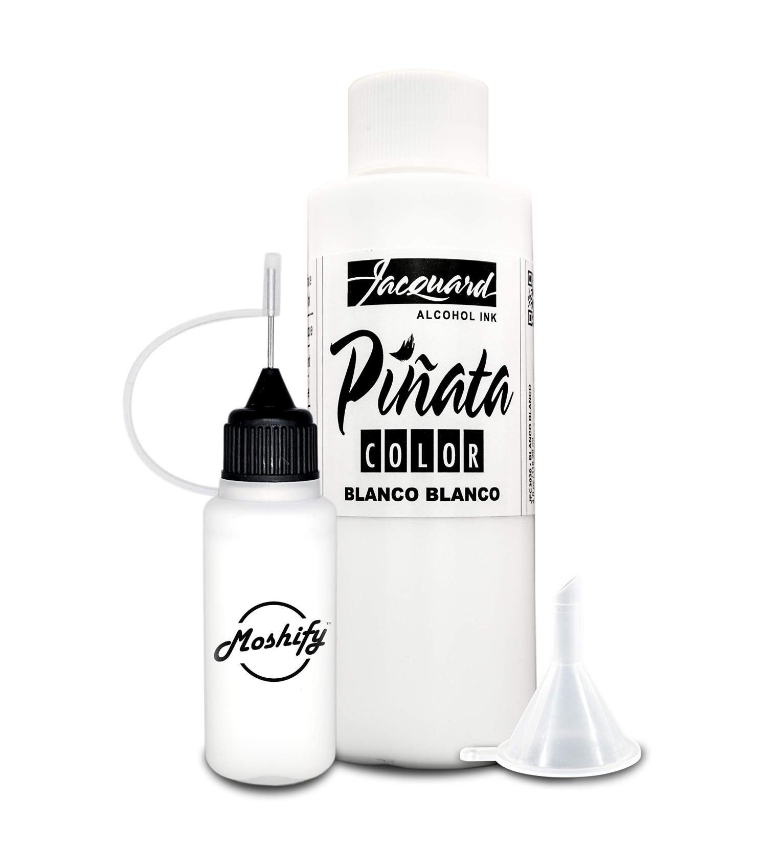 Pinata White Alcohol Ink 4fl oz - Made in USA - Works Great with Resin and Yupo - Bundle with Moshify 20 mL Applicator Bottle - Buy Online on GoSupps.com
