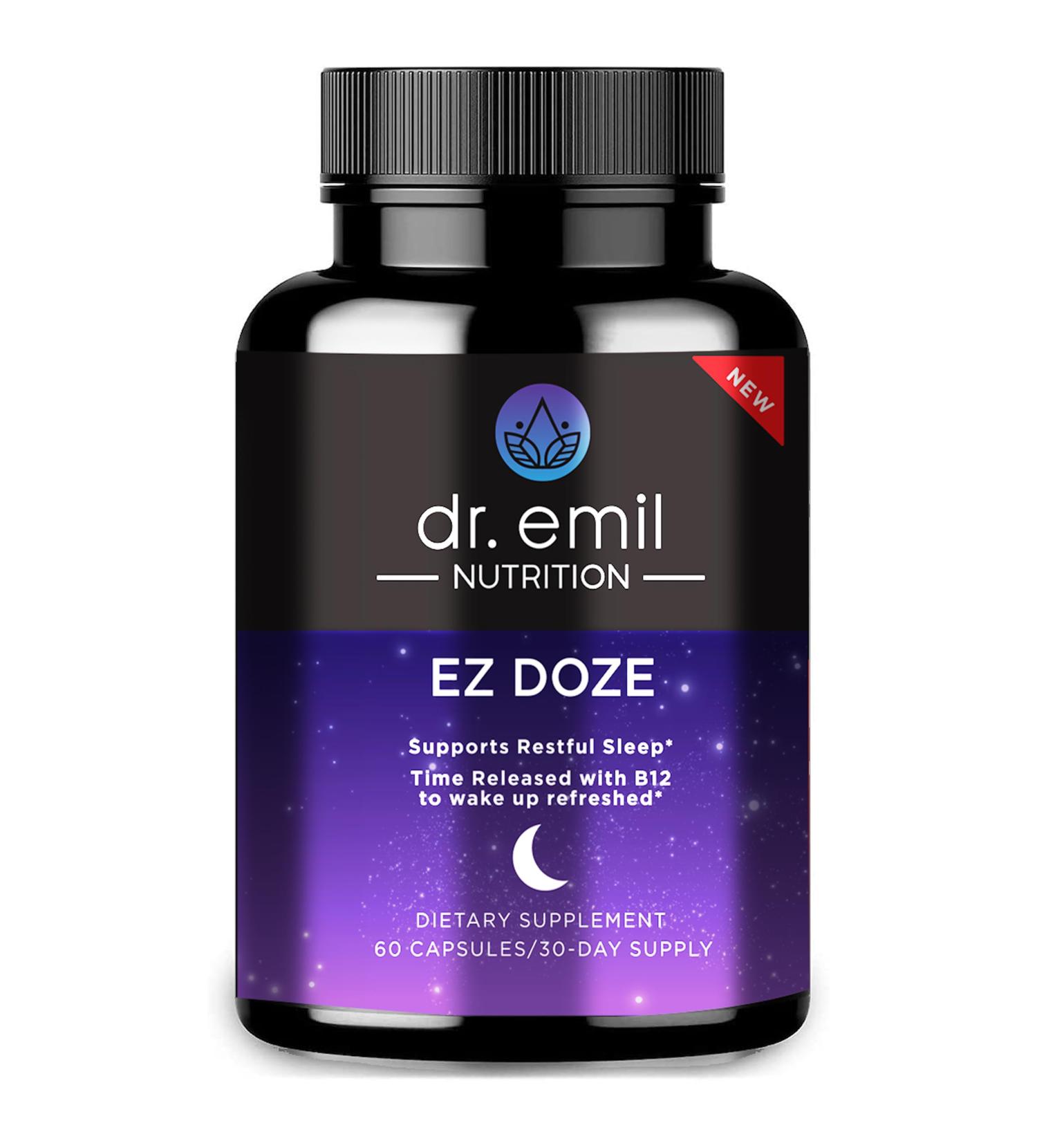 DR. EMIL NUTRITION EZ Doze Melatonin-Free Natural Sleep Aid with L-Theanine GABA & 5HTP - Extra Strength Sleeping Pills for Adults - Safe and Non-Habit Forming (60 Veggie Capsules) 60 Count (Pack of 1) Ez Doze - Buy Online on GoSupps.com