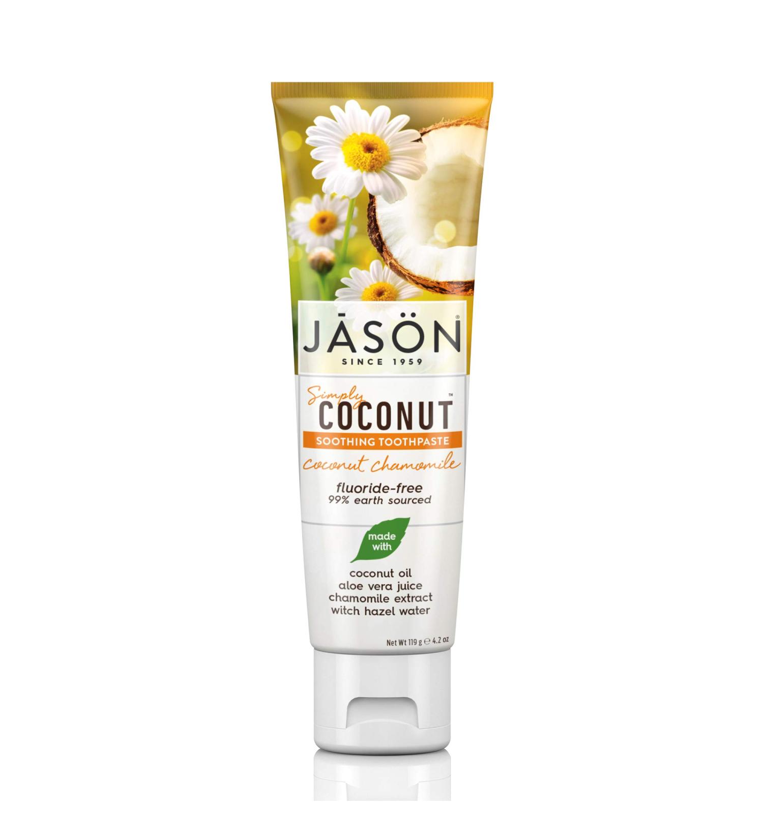 Jason Natural Simply Coconut Soothing Toothpaste - Coconut Chamomile 4.2 oz | Natural Oral Care - Buy Online on GoSupps.com