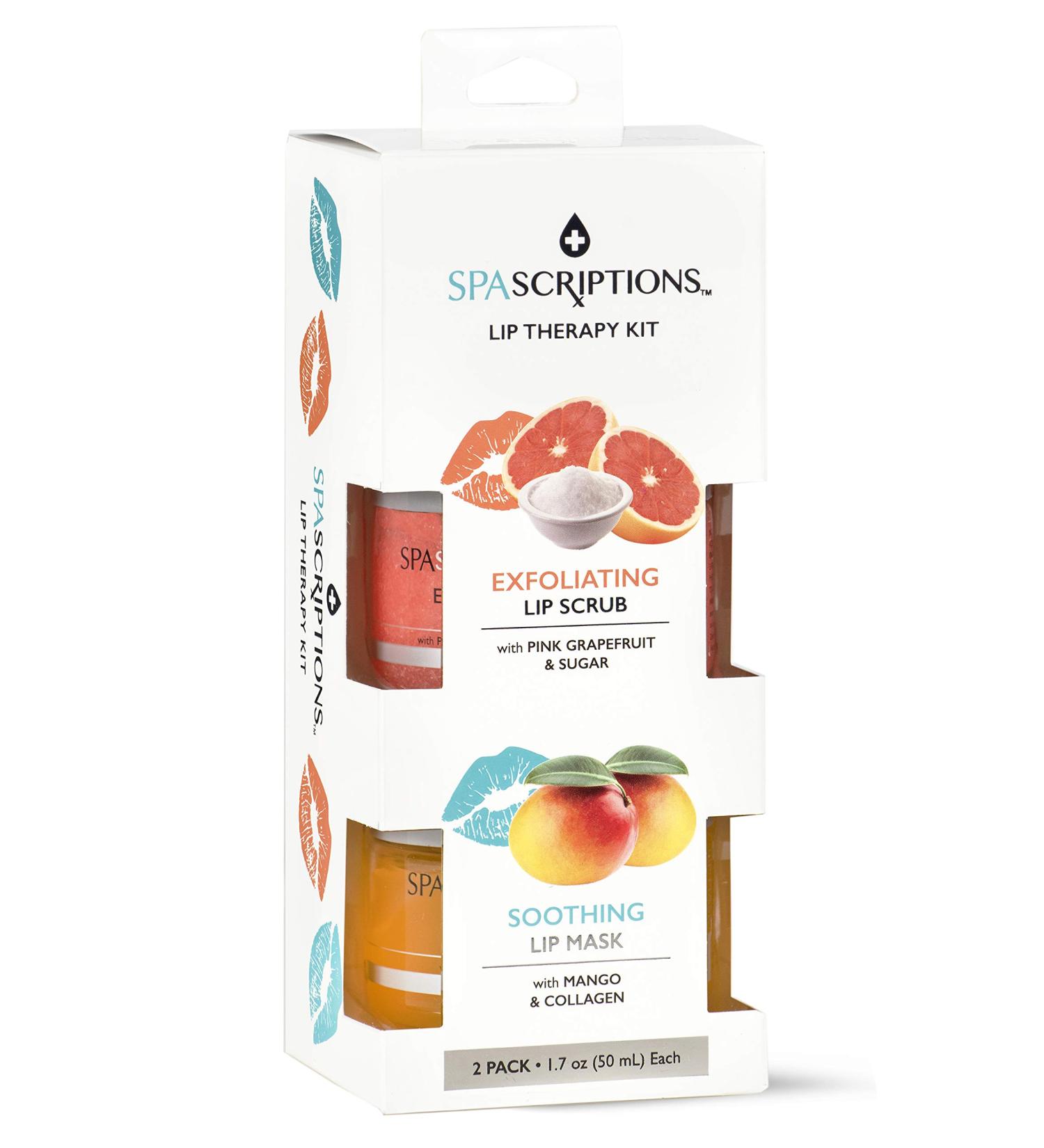 Spascriptions 2-Pack Lip Therapy Treatment | Exfoliate, Hydrate, and Soothe Dry Lips | Lip Scrubs and Masks for Mask Wearing Dryness - Buy Online on GoSupps.com