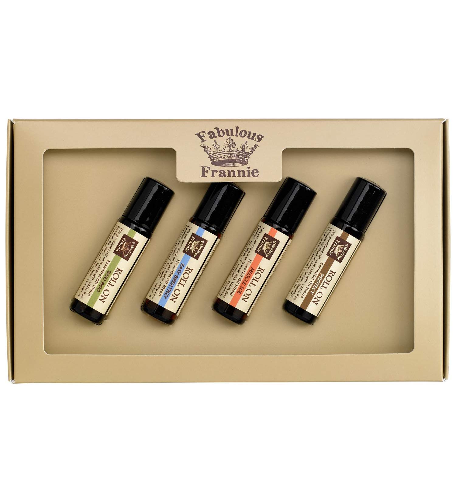 Fabulous Frannie Roll On Natural Ingredients and Pure Essential Oils - Includes Muscle Ice Boo Boo Easy Breathzy and Protect (Compared to Thieves) Pre-Diluted - Buy Online on GoSupps.com