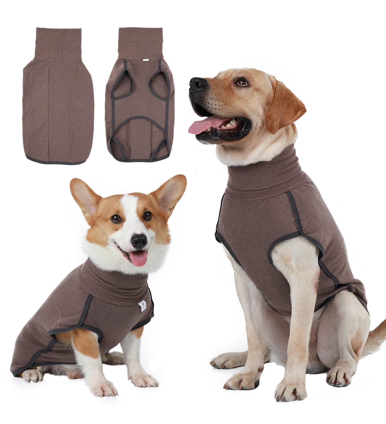 Hjyokuso Dog Sweater | Fleece Coat for Small Medium & Large Dogs | Warm Brown Winter Jacket | Outdoor Dog Coat - XL - Buy Online on GoSupps.com