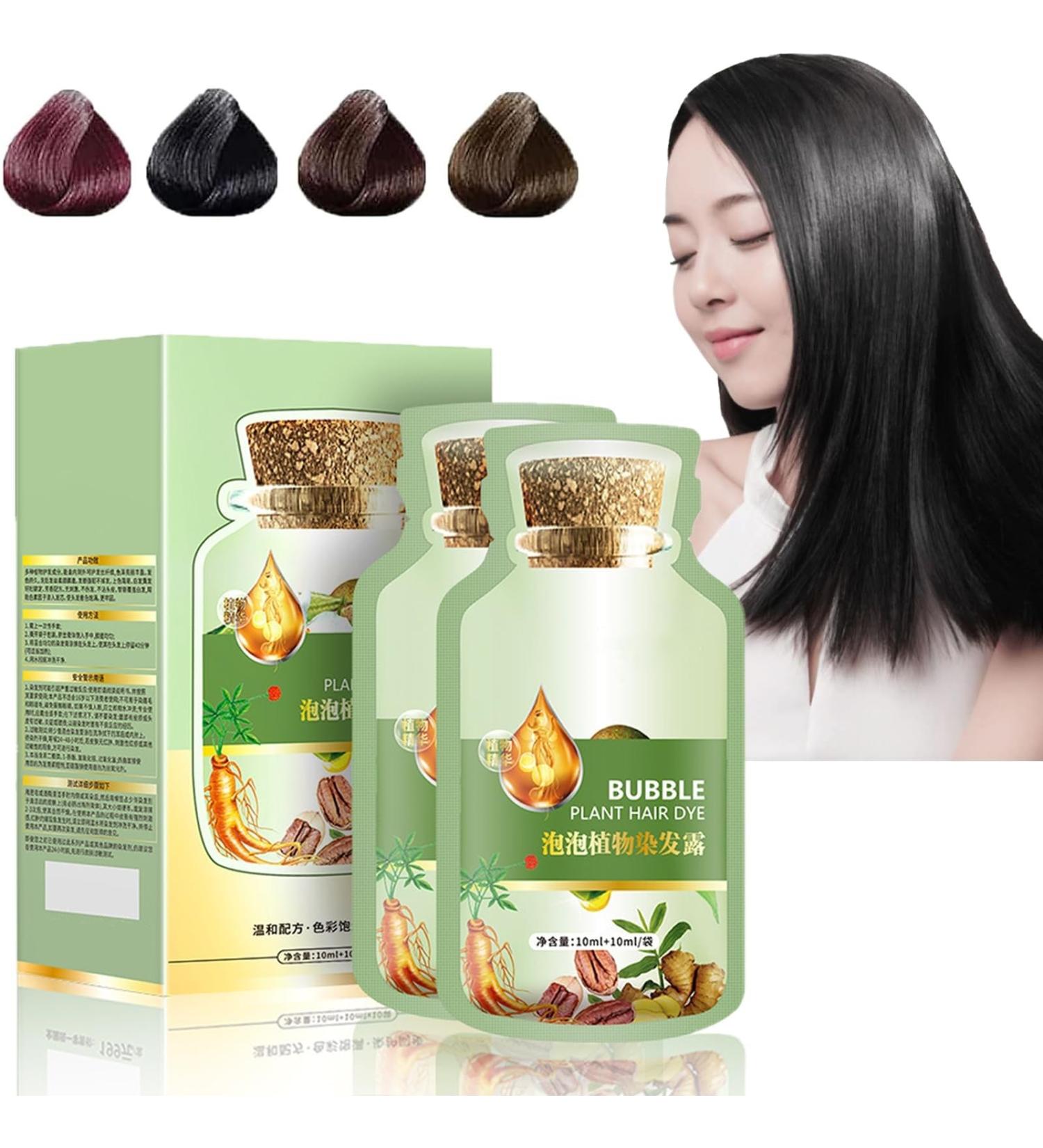 Natural Plant Dye Bubble Hair Dye Plant Coloring Cream Pure Plant Extract for Gray Hair Bubble Dye Plant Coloring Cream (Natural Black) - Buy Online on GoSupps.com