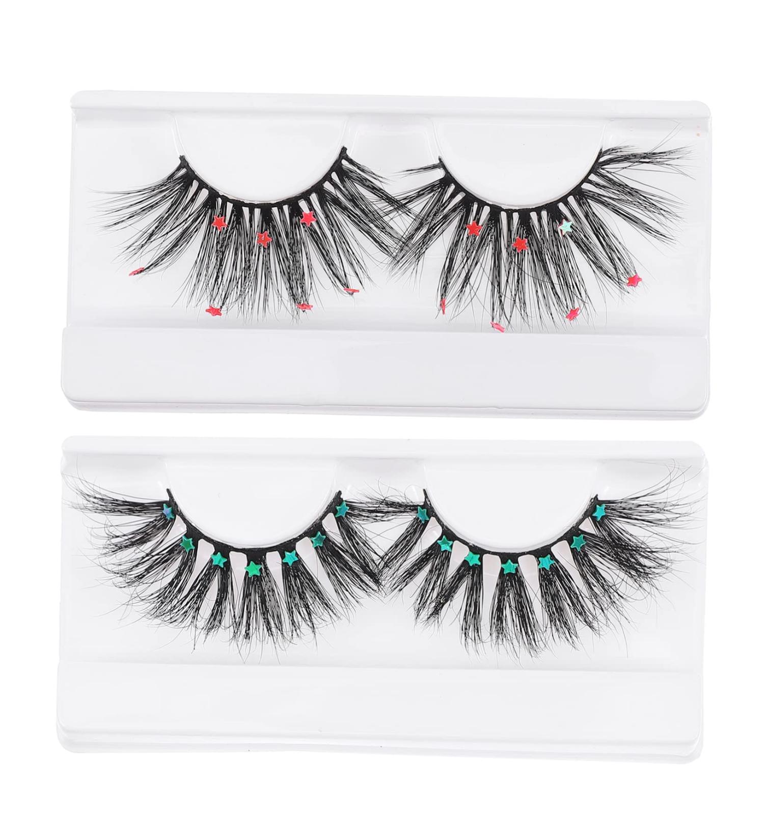 Holibanna False Eyelash 2 Pairs es Fluffy Volume Lashes Long Fluffy Fake Eye Lashes Faux Lashes Artificial Eyelashes Makeup Lashes Chemical Fiber 3d European and American Supplies - Buy Online on GoSupps.com