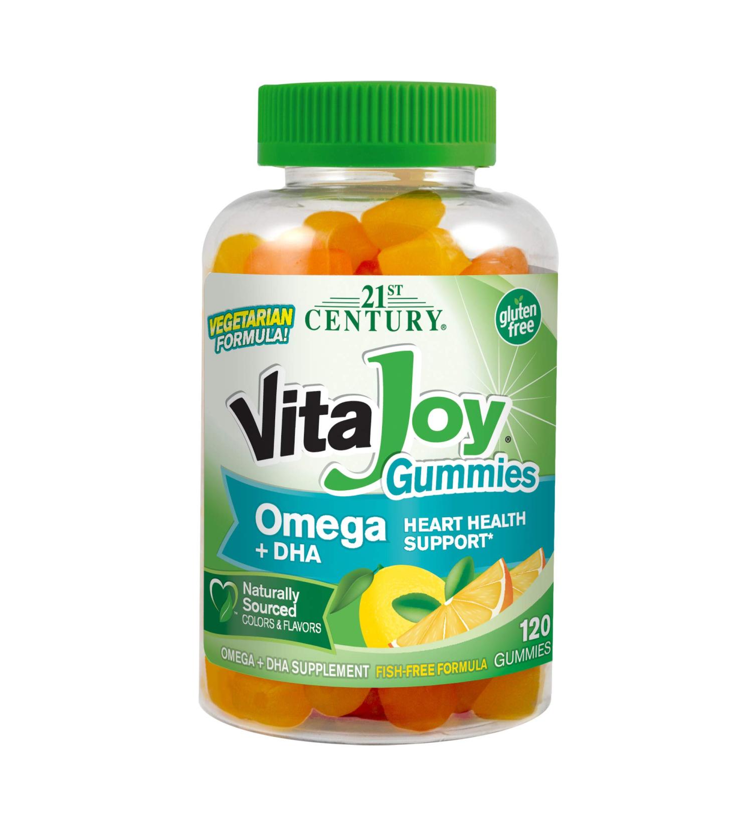 21st Century VitaJoy Omega + DHA Gummies - 120 Count for Brain & Heart Health - Buy Online on GoSupps.com