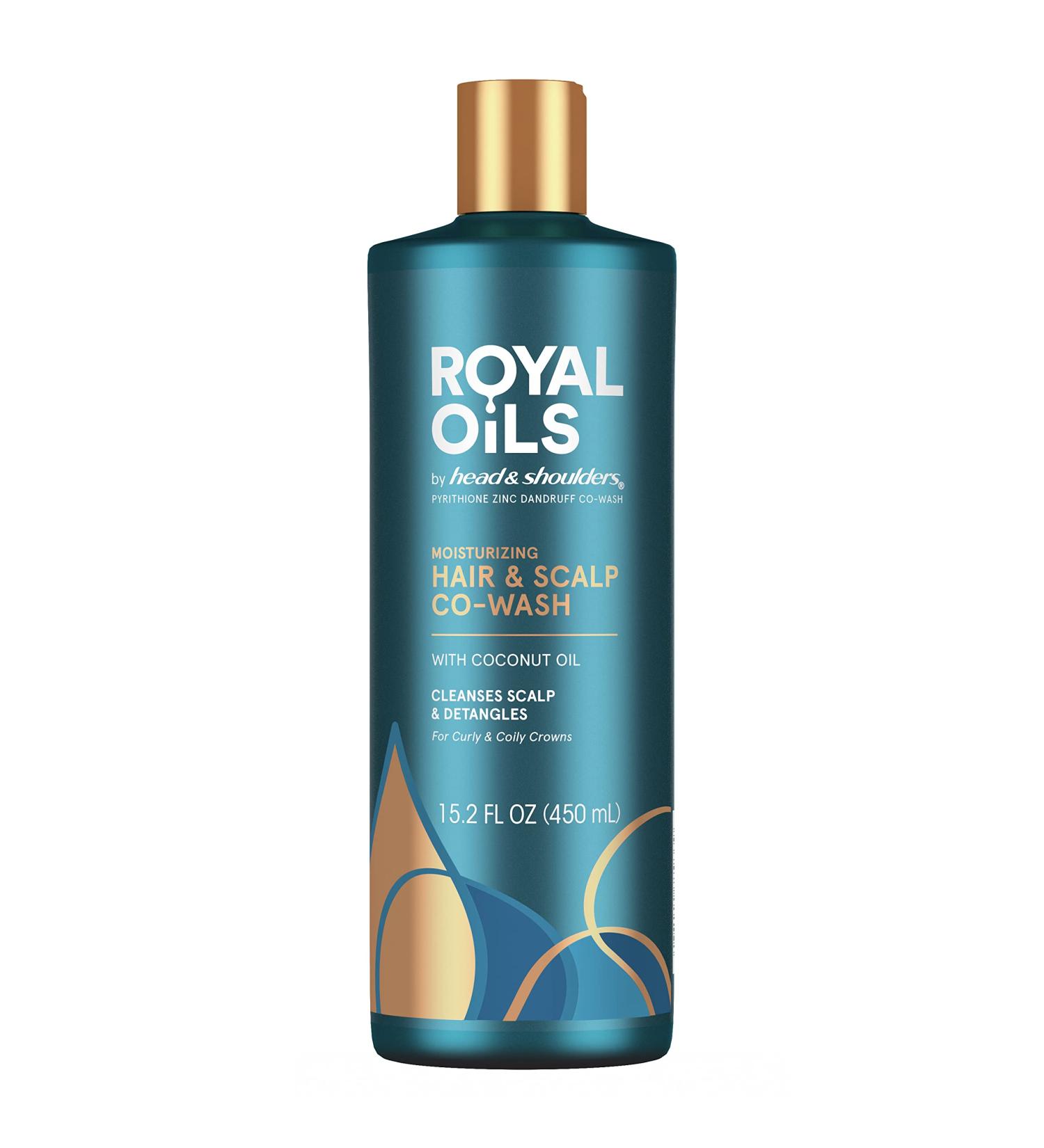 Head and Shoulders Moisturizing CoWash Anti Dandruff Treatment and Scalp Care Royal Oils Collection with Coconut Oil for Natural and Curly Hair 15.2 fl oz (450 ml)