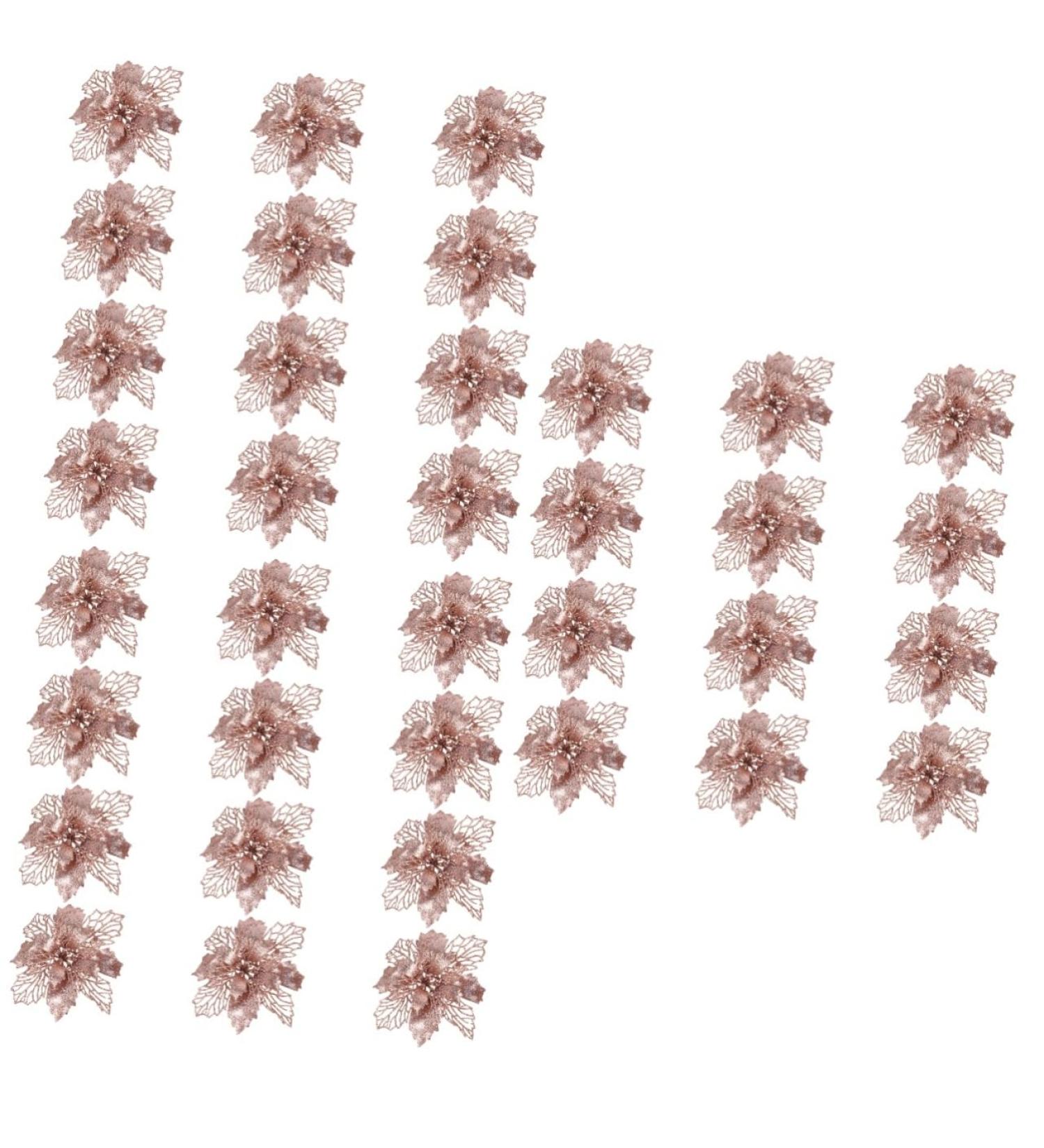 STOBAZA 3 Sets 12pcs Christmas Hollow Flower Christmas Glitter Simulated Wreath Flowers 16c Jesus Pe Blush - Buy Online on GoSupps.com