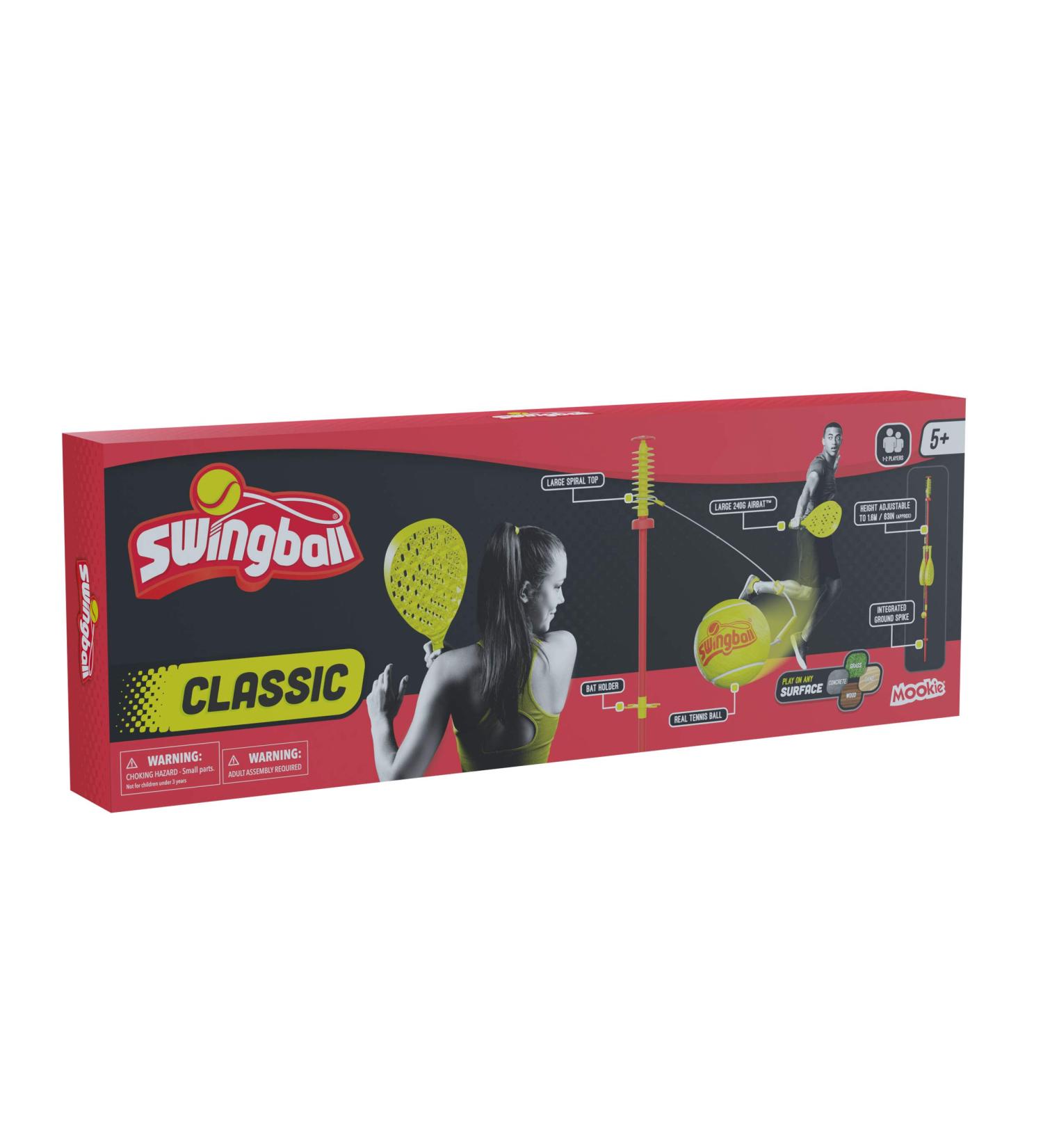 Swingball Classic Original - Red & Yellow | Outdoor Fun | Traditional Ground Set with Tennis Ball & 2 Bats | Ages 5+ - Buy Online on GoSupps.com