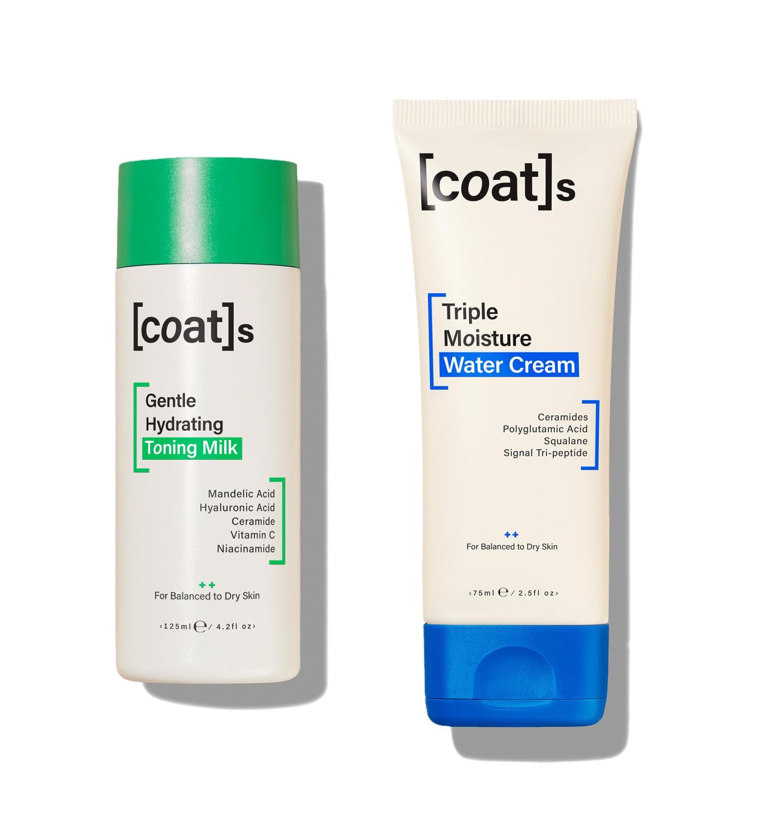 Coats Healthy Skin Heroes: Gentle Hydrating Toning Milk & Triple Moisture Water Cream for All-Day Hydration & Plump Skin - 4.2 oz + 2.5 oz - Buy Online on GoSupps.com
