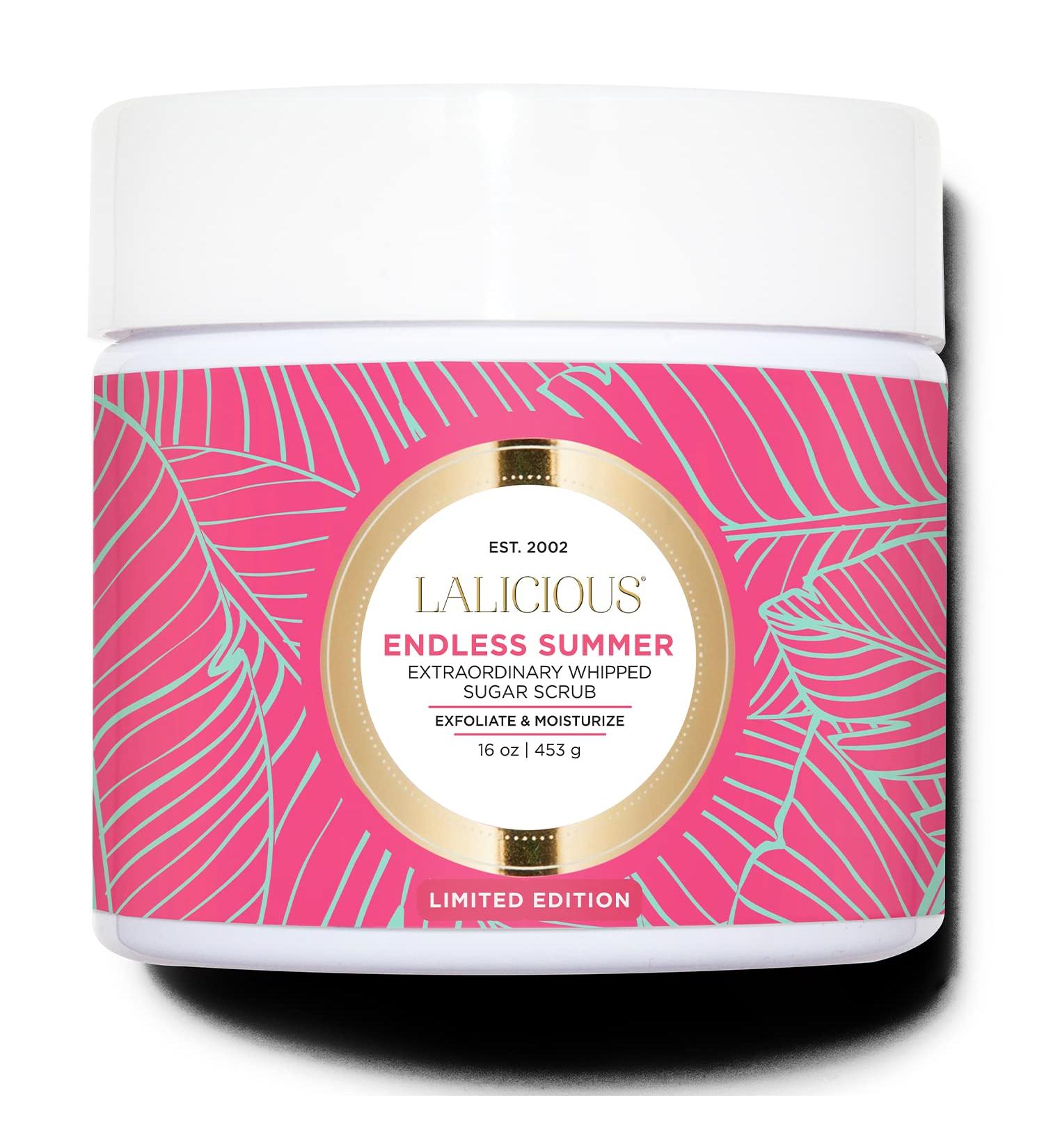 LALICIOUS Endless Sumner Sugar Scrub Exfoliating Body Scrub Moisturizing Extraordinary Whipped Body Exfoliator Gentle Exfoliating Body Scrubber Exfoliator for Radiant Skin No Parabens - 16oz - Buy Online on GoSupps.com