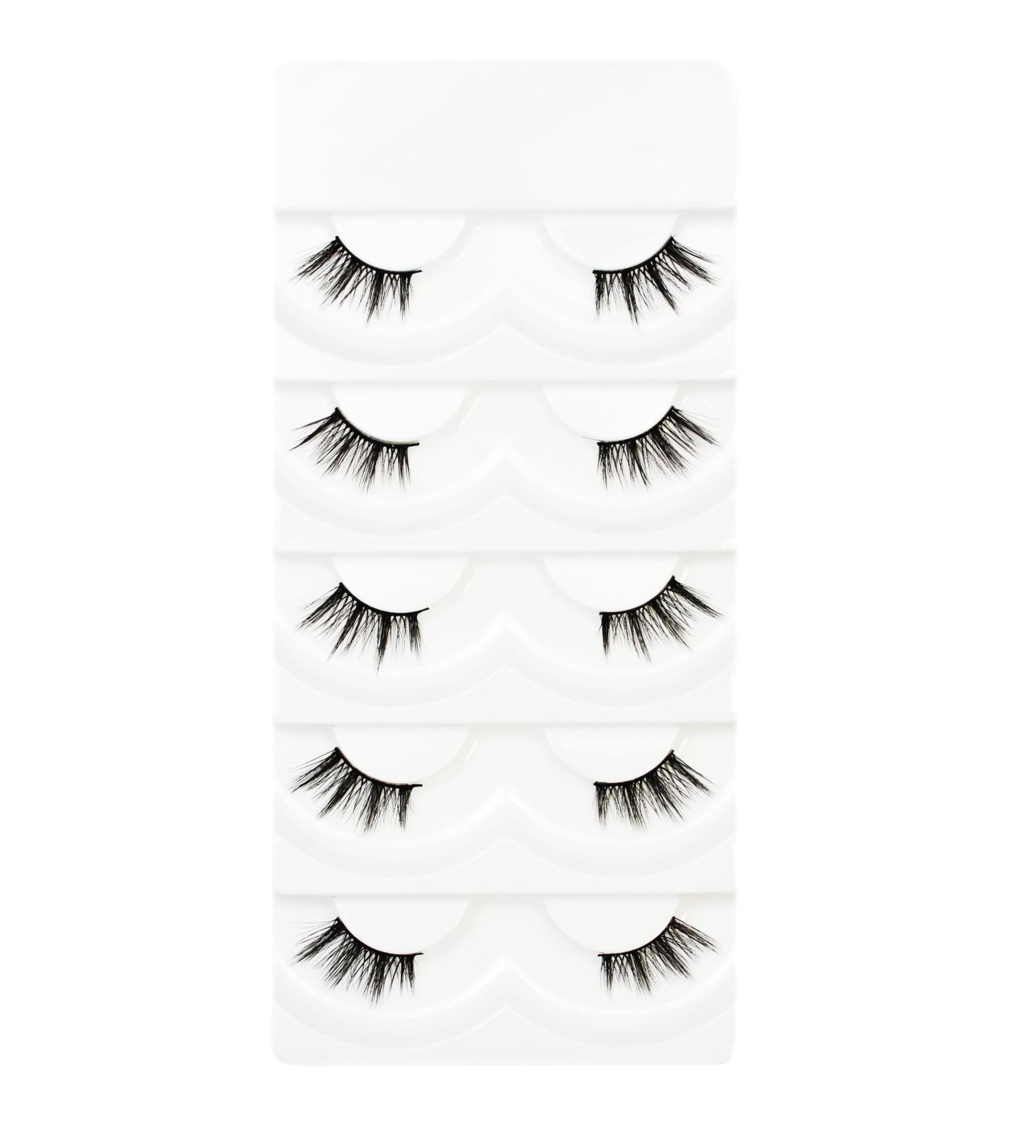 Vivis Half False Lashes 3D Faux Mink Corner Eyelashes Natural Fake Eye Fluffy Cross Reusable Makeup Extension 5 Pairs - B25