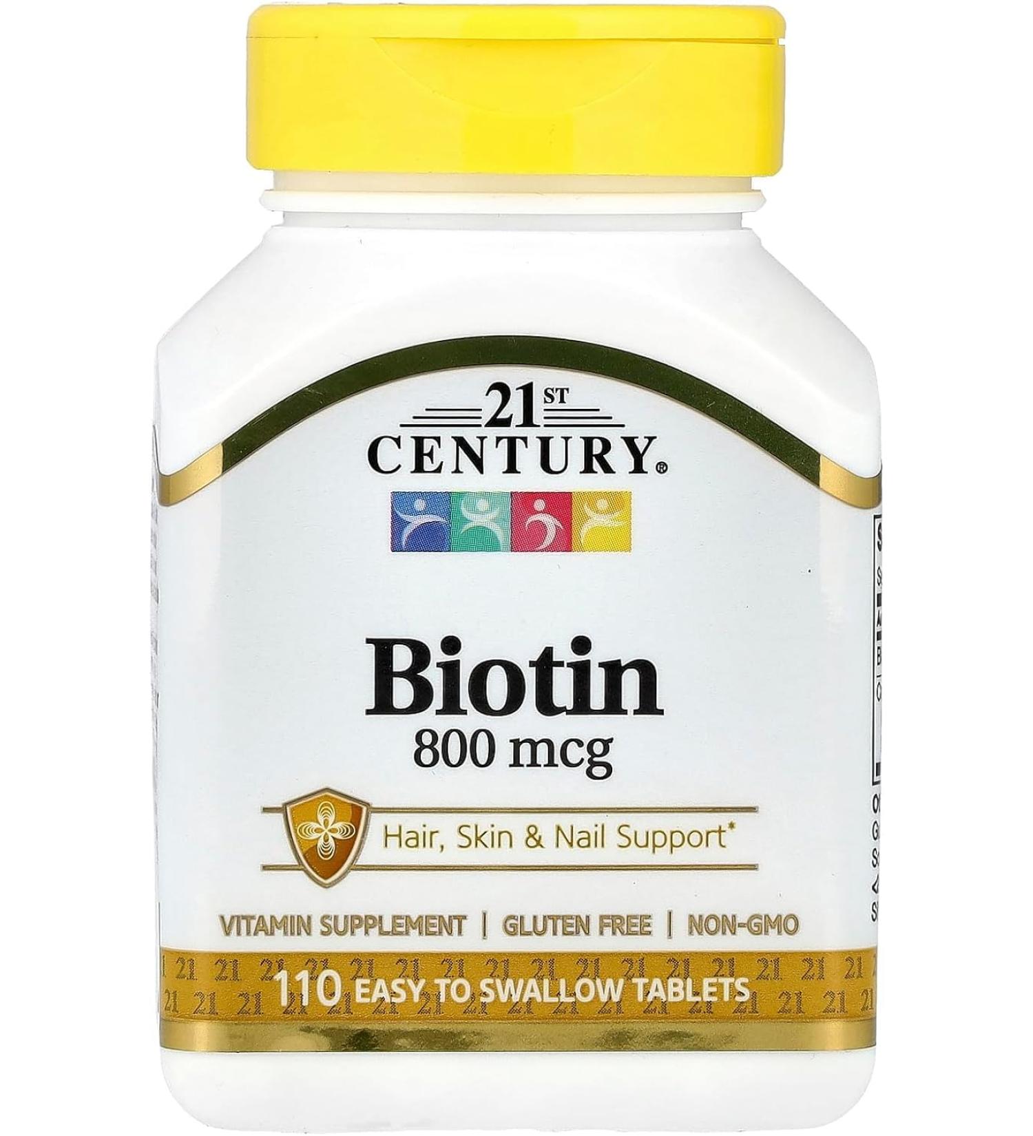 21st Century Biotin 800 mcg - 110 Tablets Pack of 2